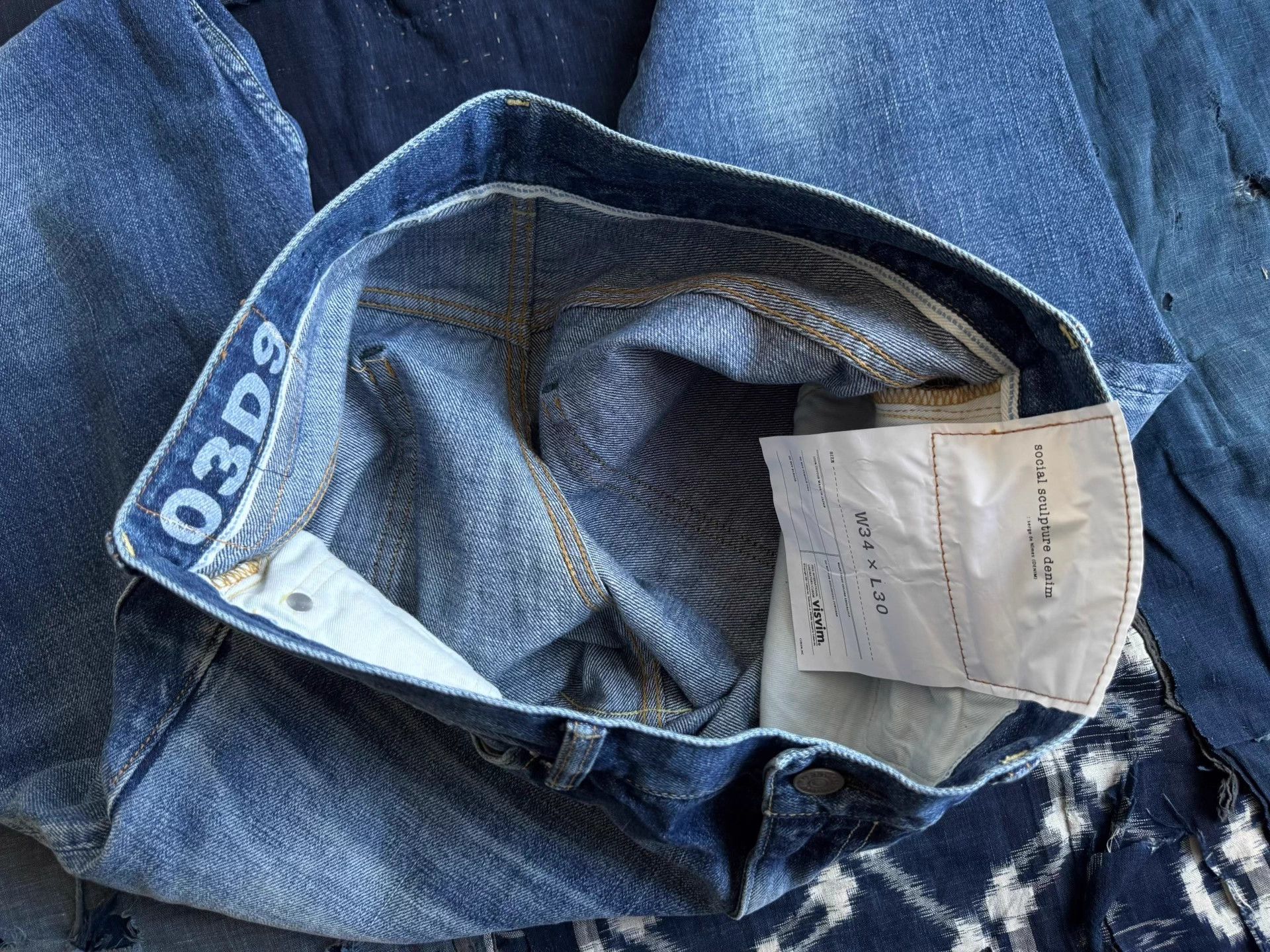Visvim VISVIM 14AW Social Sculpture 03D9 Washed Denim W34L30 Size US 34 / EU 50 - 8 Thumbnail