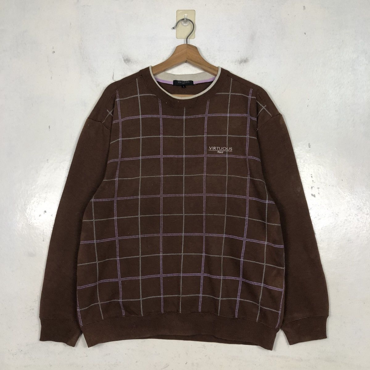 Japanese Brand 📌Vintage Sweatshirt Virtuous Tartan Design Issey Miyake Size US L / EU 52-54 / 3 - 3 Thumbnail