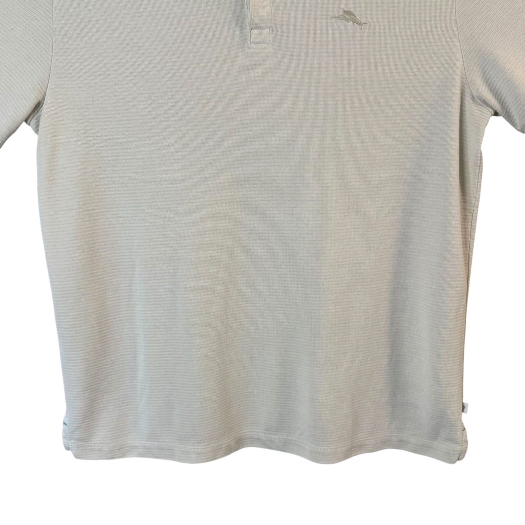 Tommy Bahama Tommy Bahama IslandZone Polo Shirt Cream Men's Large Golf Activewear UV 30 Sun Protection Short Sleeve Size US L / EU 52-54 / 3 - 6 Thumbnail