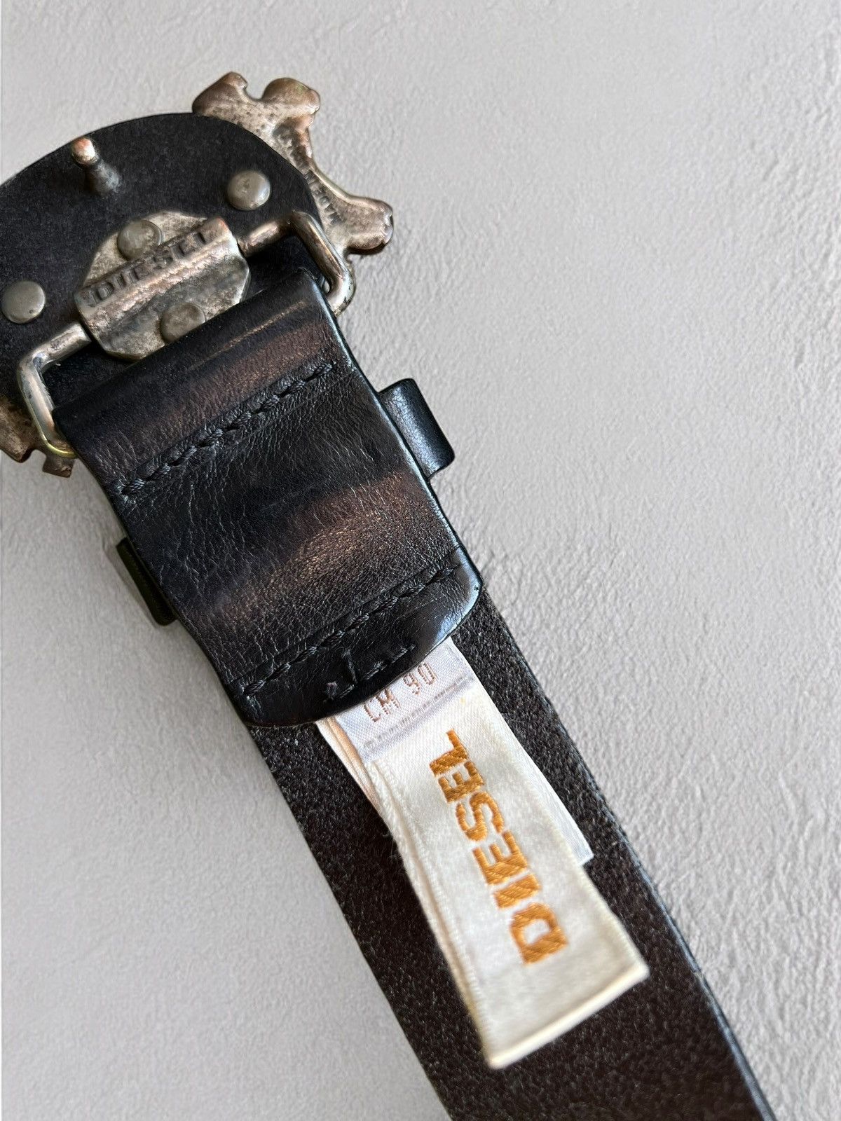 Diesel × Vintage DIESEL MOTOR SKULL METAL BELT VINTAGE LEATHER AVANT GARDE Size ONE SIZE - 7 Thumbnail