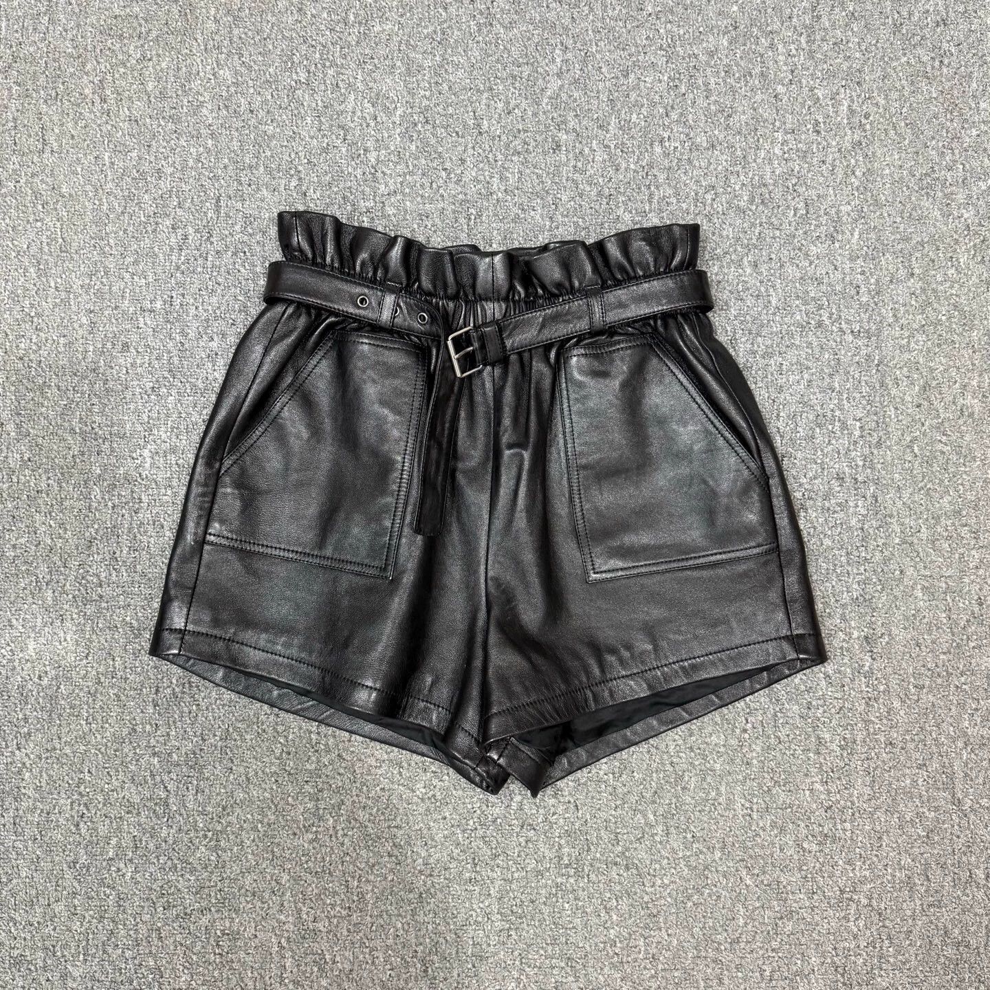 Saint Laurent Paris SLP black lambskin shorts 38 99 new Size 27" / US 4 / IT 40 - 1 Thumbnail