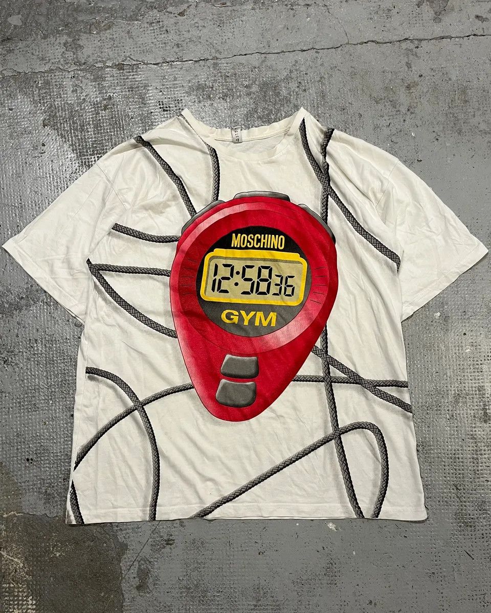 Moschino Moschino White Stopwatch Gym Sport T-Shirt Size US L / EU 52-54 / 3 - 1 Thumbnail