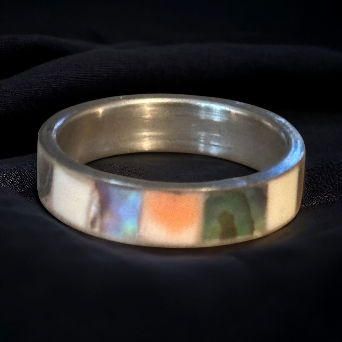 Vintage Vintage abalone shell inlay ring Size ONE SIZE - 1 Thumbnail