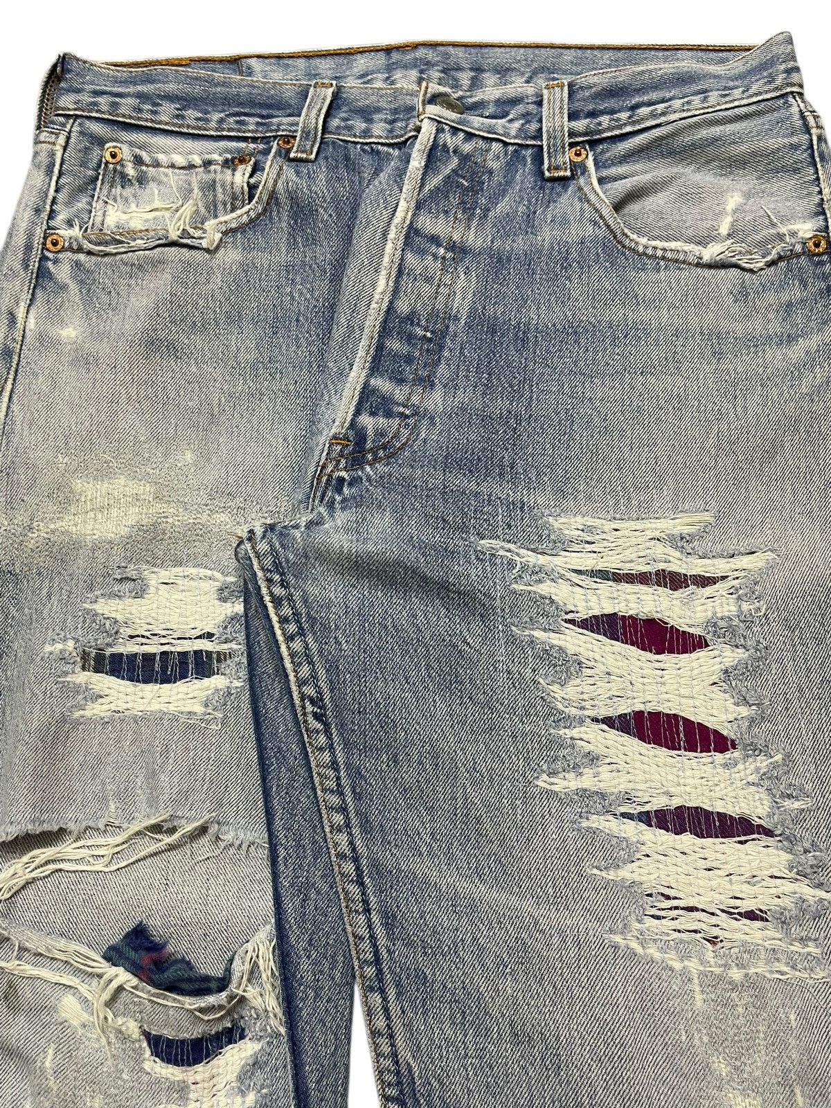 Levi's Vintage 90s Levis 501xx Faded Wash Distressed Style Jeans Size US 31 - 4 Thumbnail