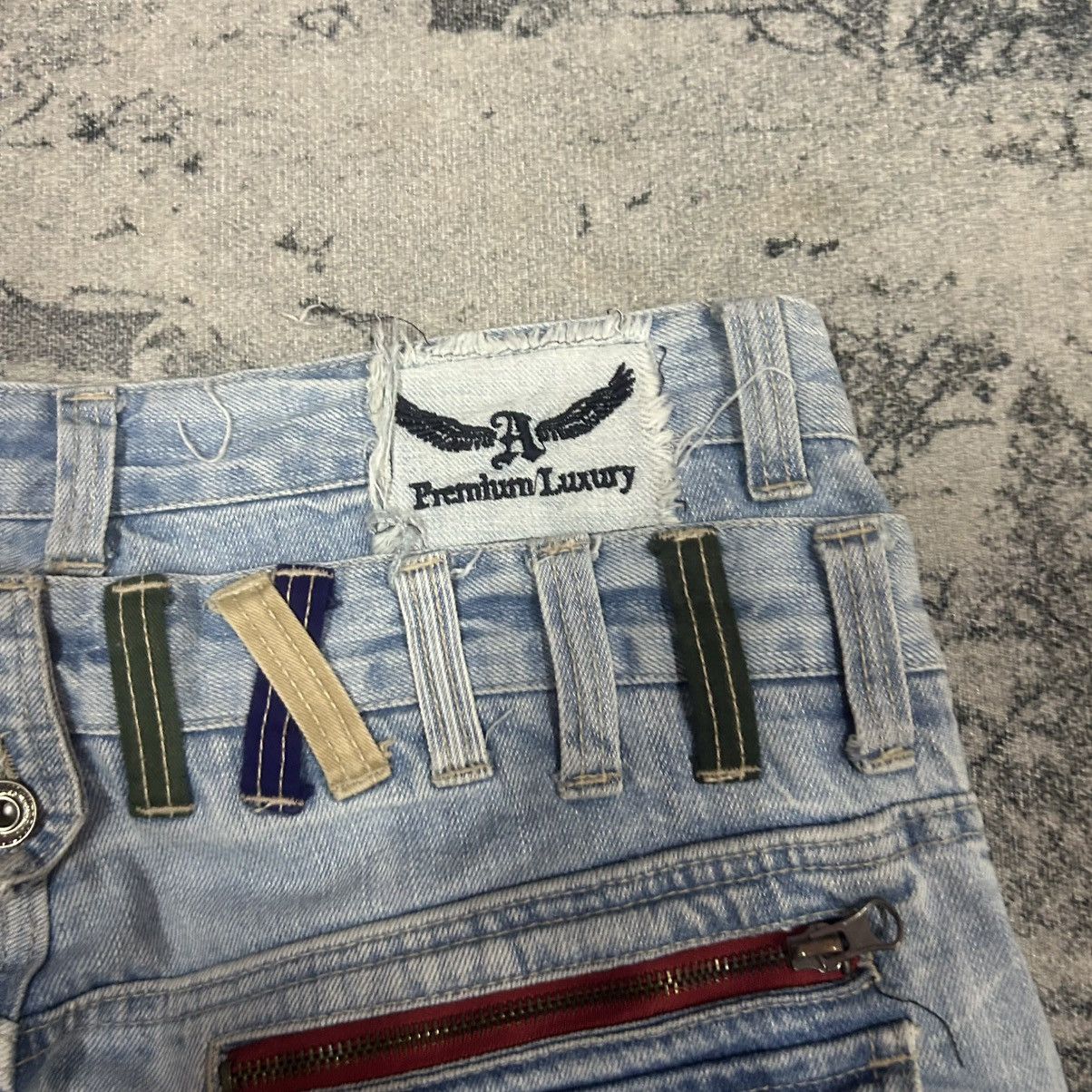 Japanese Brand Vintage Japanese Double Waist Lgiht Washed Denim Jeans Size US 33 - 9 Thumbnail