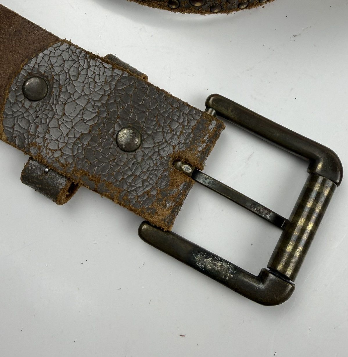 Ed Hardy distressed ed hardy studded leather belt tc53 Size 34 - 8 Thumbnail