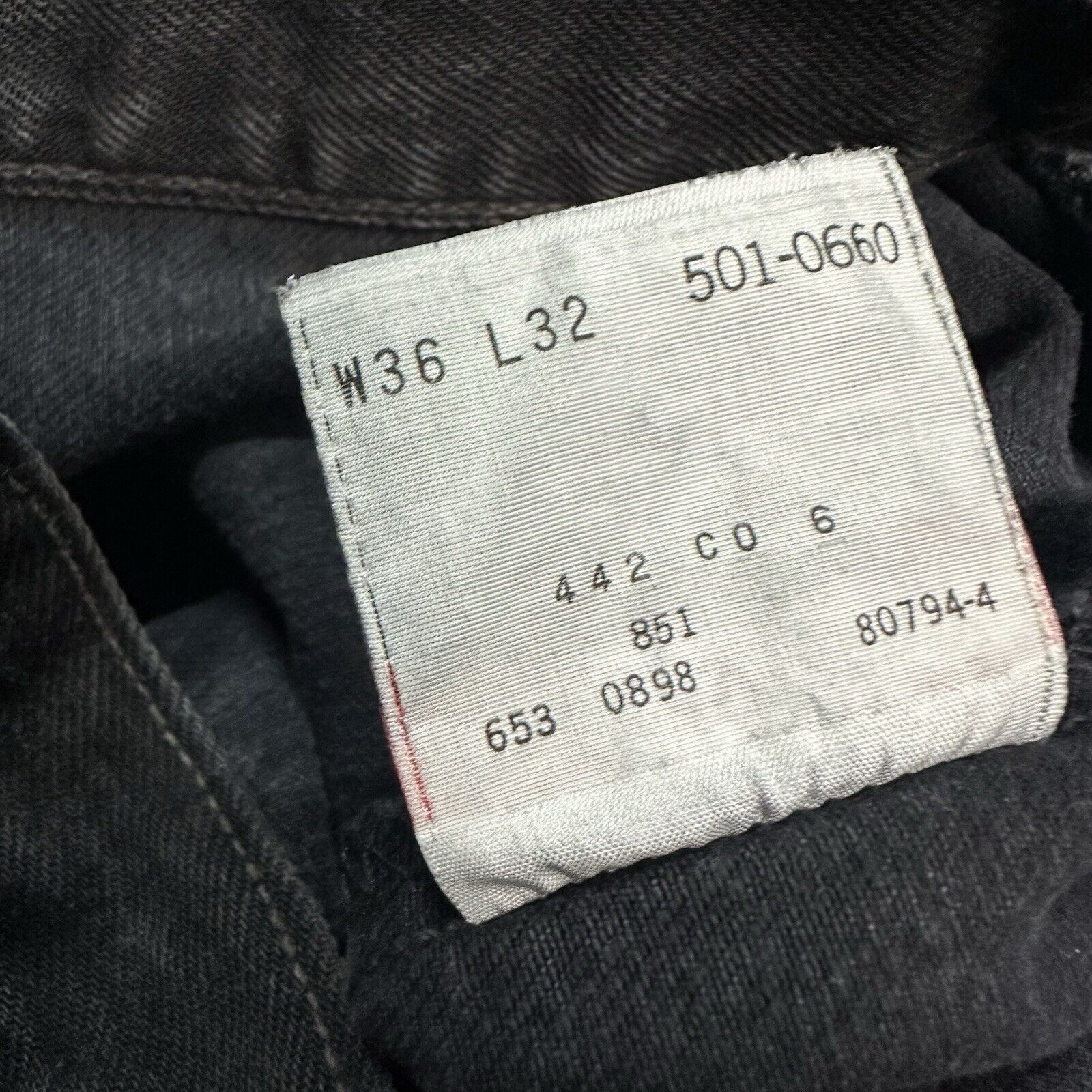 Vintage 90s Levi’s Black Denim Jeans Size 36x32 Made In USA