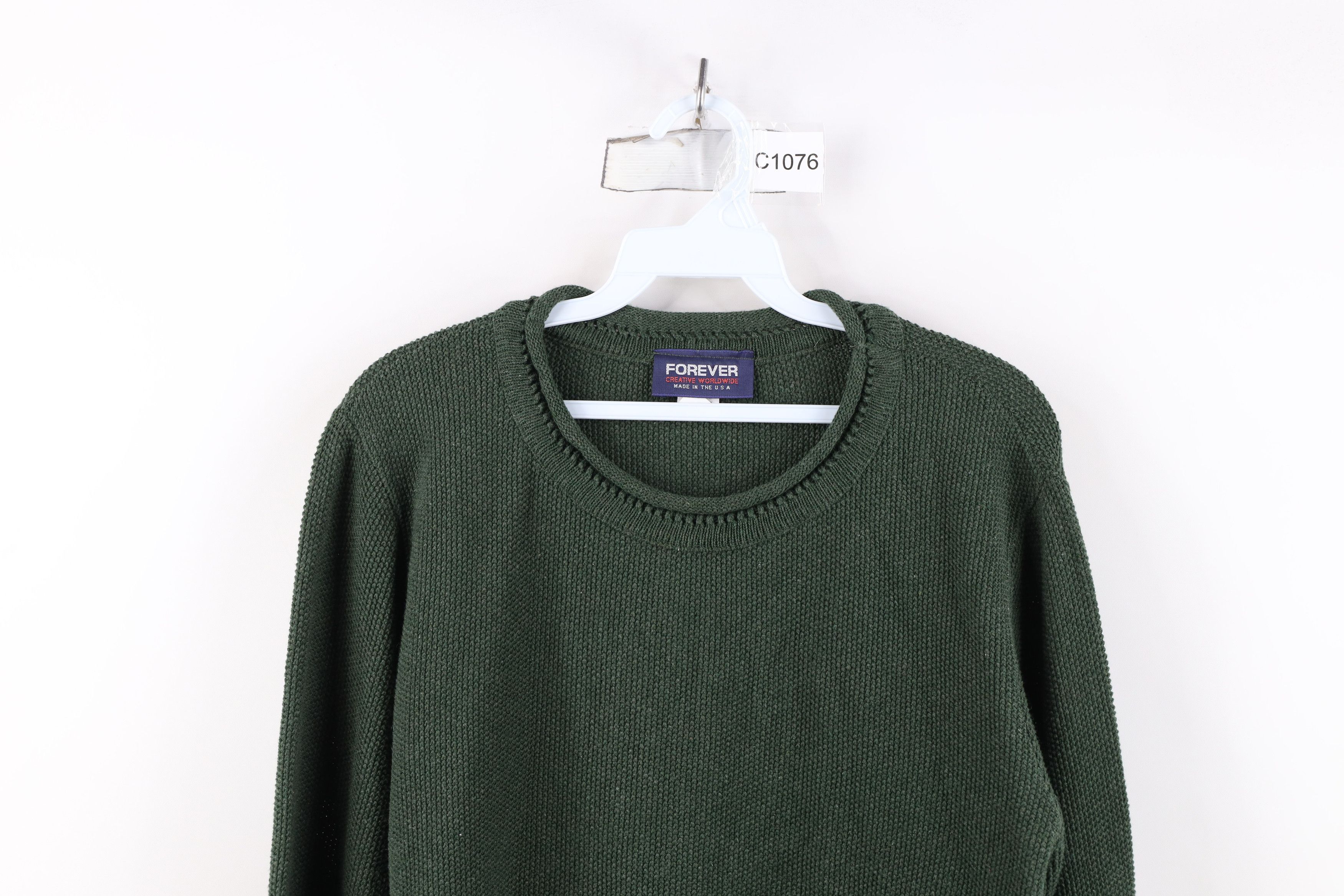 Vintage Vintage 90s Streetwear Thermal Marled Knit Sweater Green USA Size M / US 6-8 / IT 42-44 - 2 Thumbnail