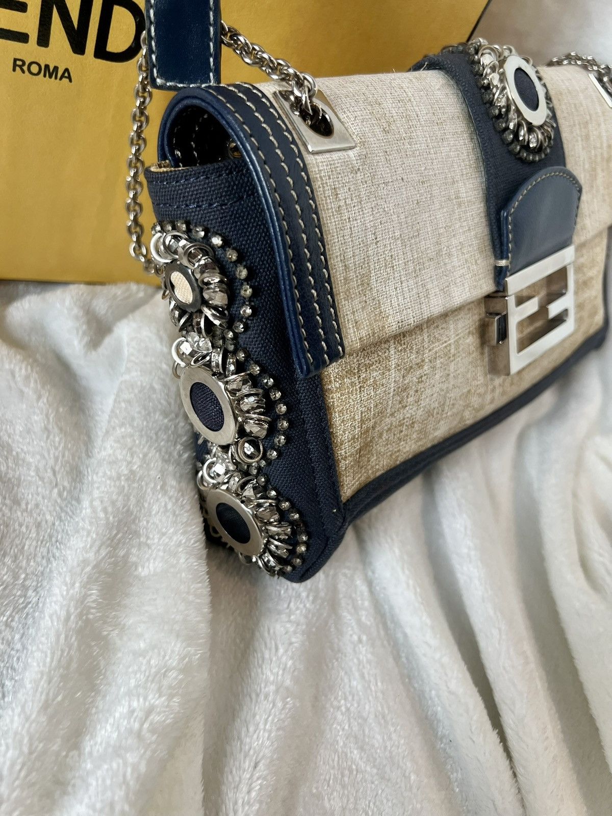 Fendi Fendi Embellished Canvas Baguette Size ONE SIZE - 9 Thumbnail