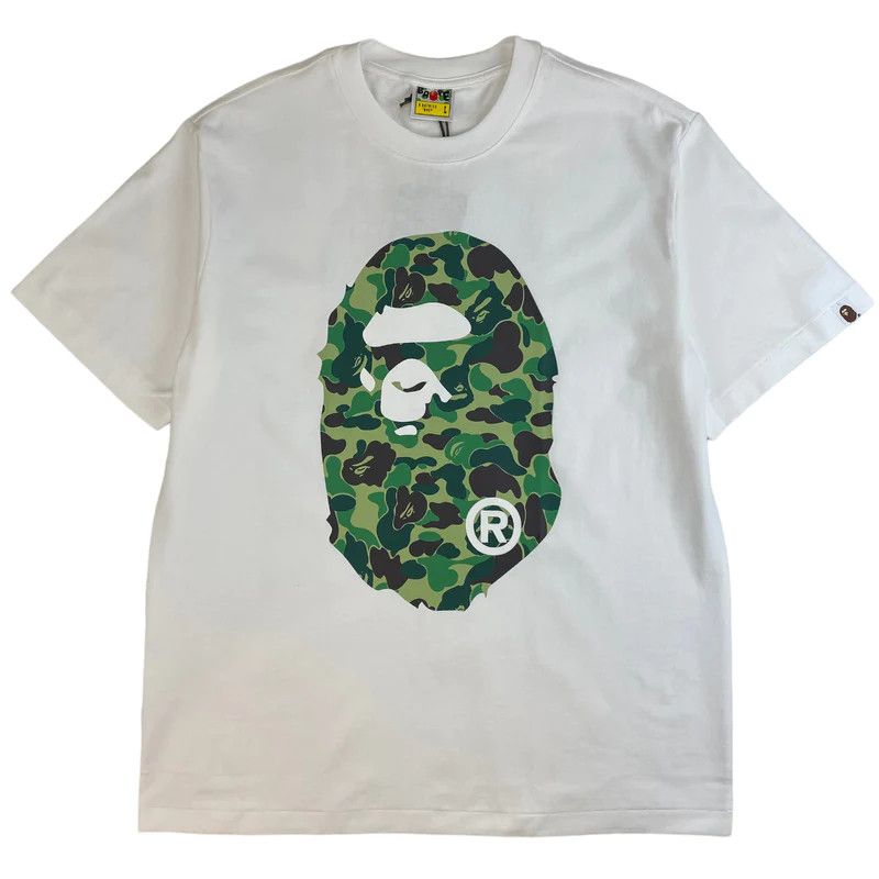 image of Bape Abc Camo Big Ape Head Tee White, Men's (Size XL)