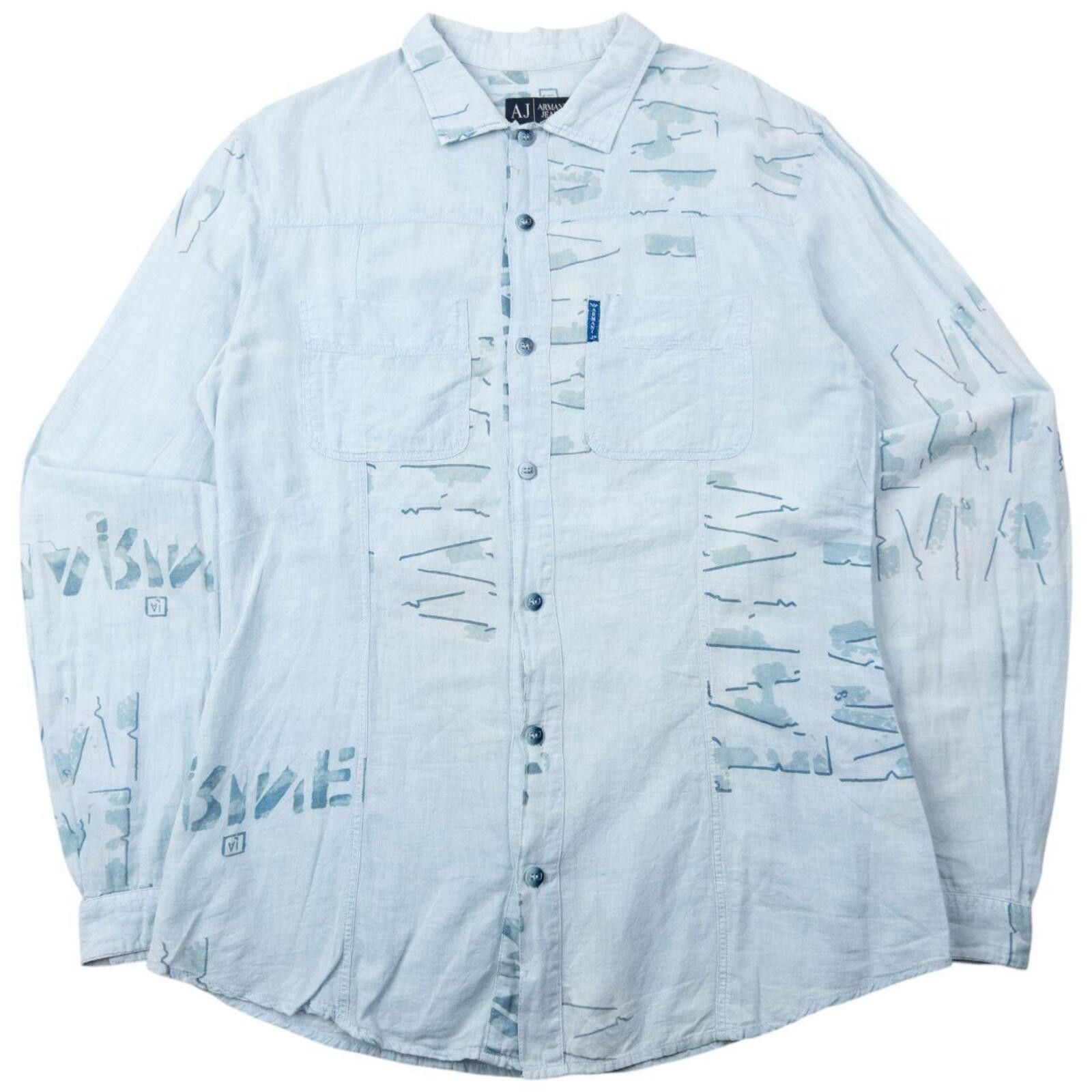 Other Vintage 2000s Armani Jeans Text Print Long Sleeve Shirt M Size US M / EU 48-50 / 2 - 1 Thumbnail