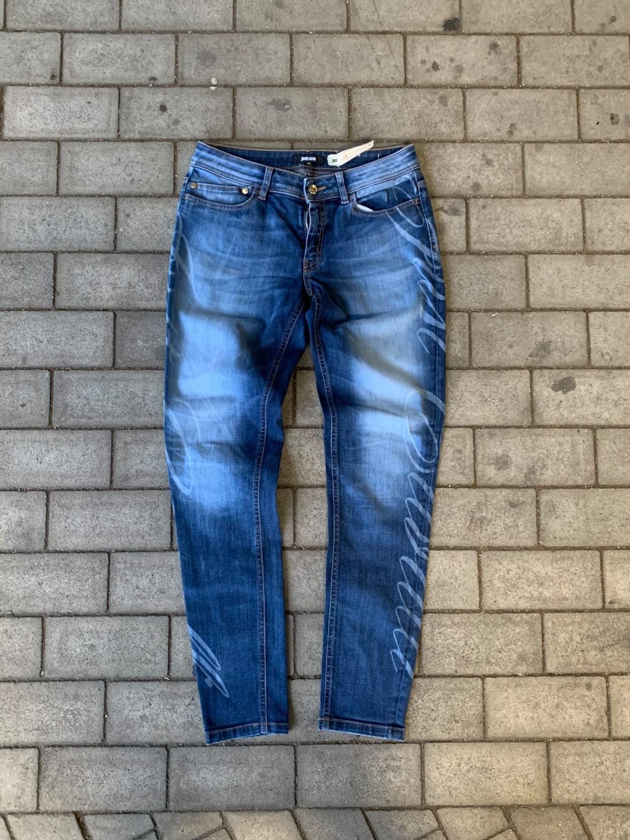 Just Cavalli Skinny Jean Just Cavalli "Just Luxury" Side Lettering Blue Size 27" / US 4 / IT 40 - 1 Thumbnail