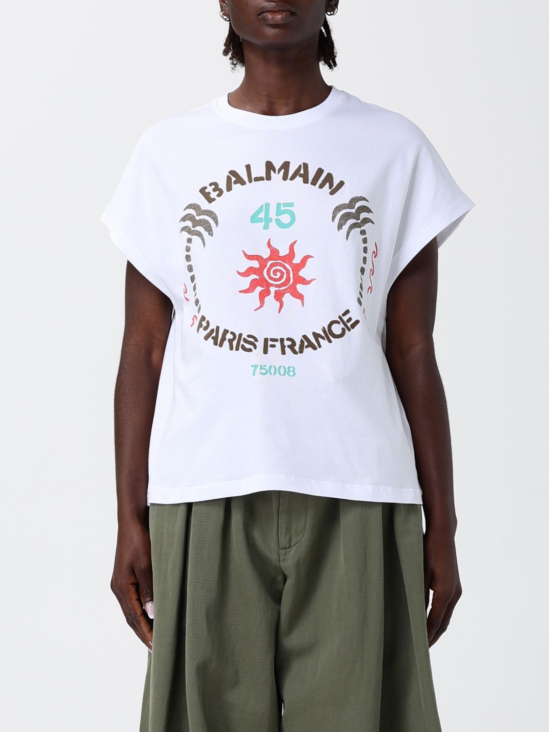 Balmain Balmain T-Shirt Woman White Size L / US 10 / IT 46 - 1 Thumbnail