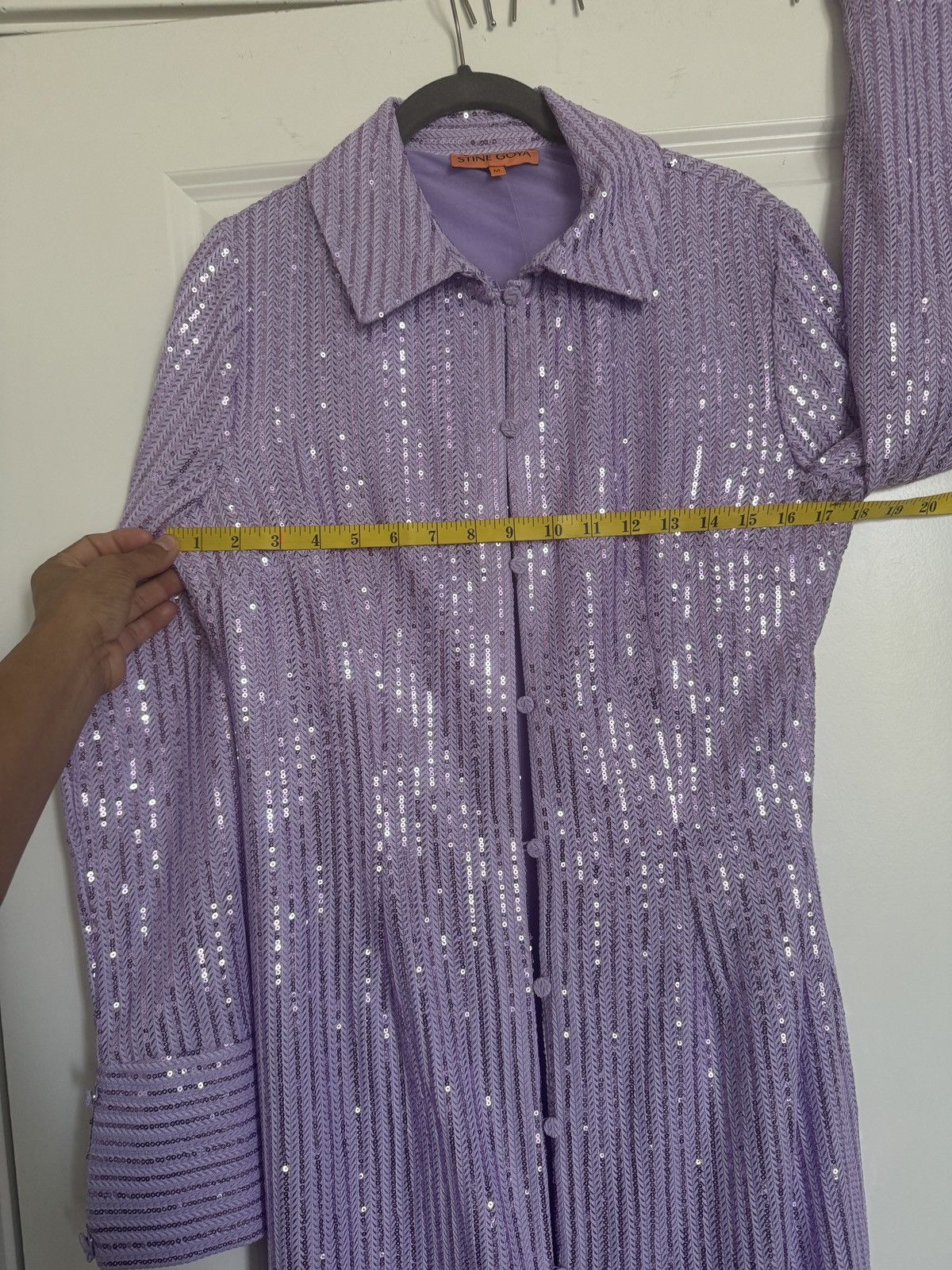 Stine Goya Stine Goya Sonja Sequin Long Sleeve Button-Up Shirtdress Size M / US 6-8 / IT 42-44 - 9 Thumbnail