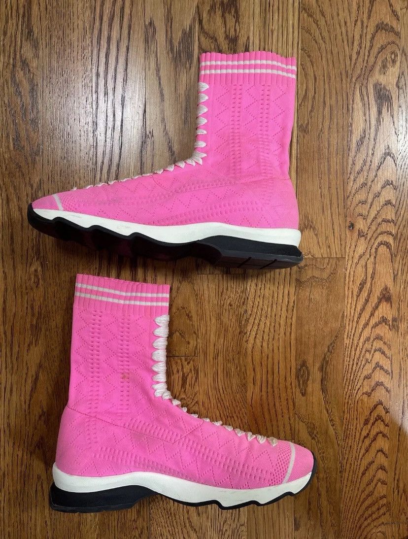 Fendi Fendi Rockoko Sneakers Knitted Sock Pink Women’s 39 Size US 9 / IT 39 - 7 Thumbnail