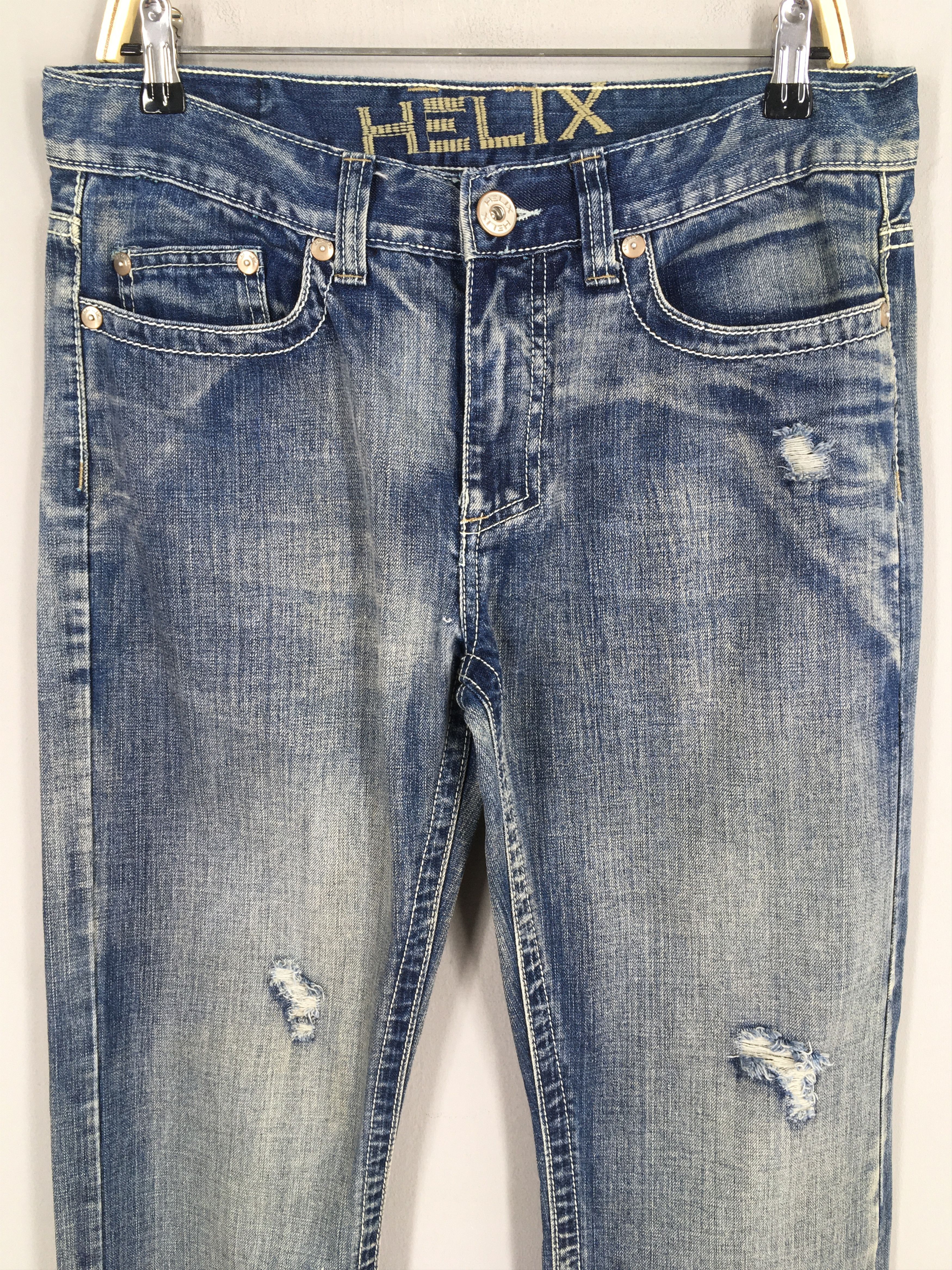 Helix Size 31x32 Vintage Y2K Helix Faded Flared Bootcut Jeans S208 Size US 31 - 2 Thumbnail