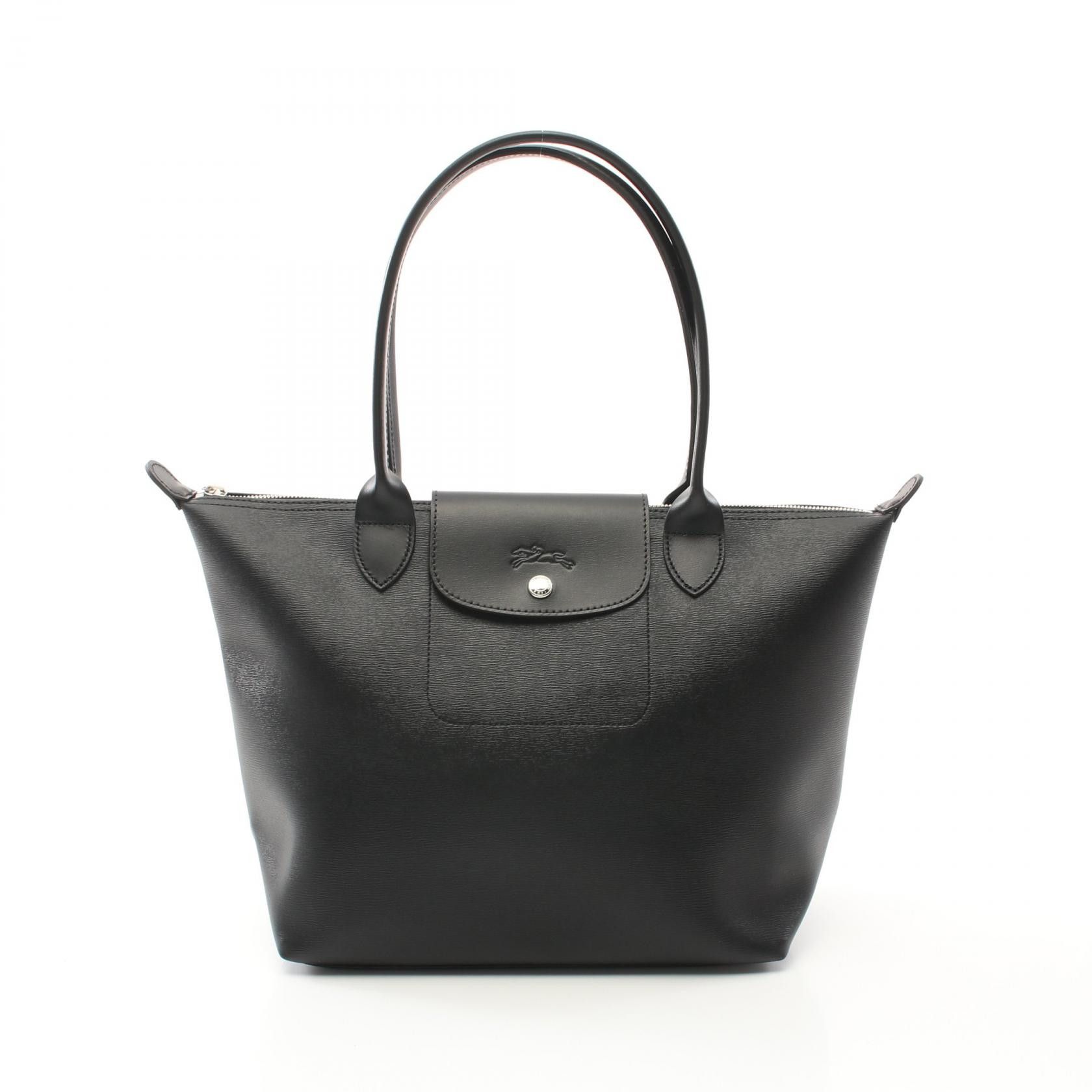 Longchamp Longchamp Le Pliage City Canvas Leather Tote Bag Canvas Tote Bag L2605Hyq001 in Black, Women's