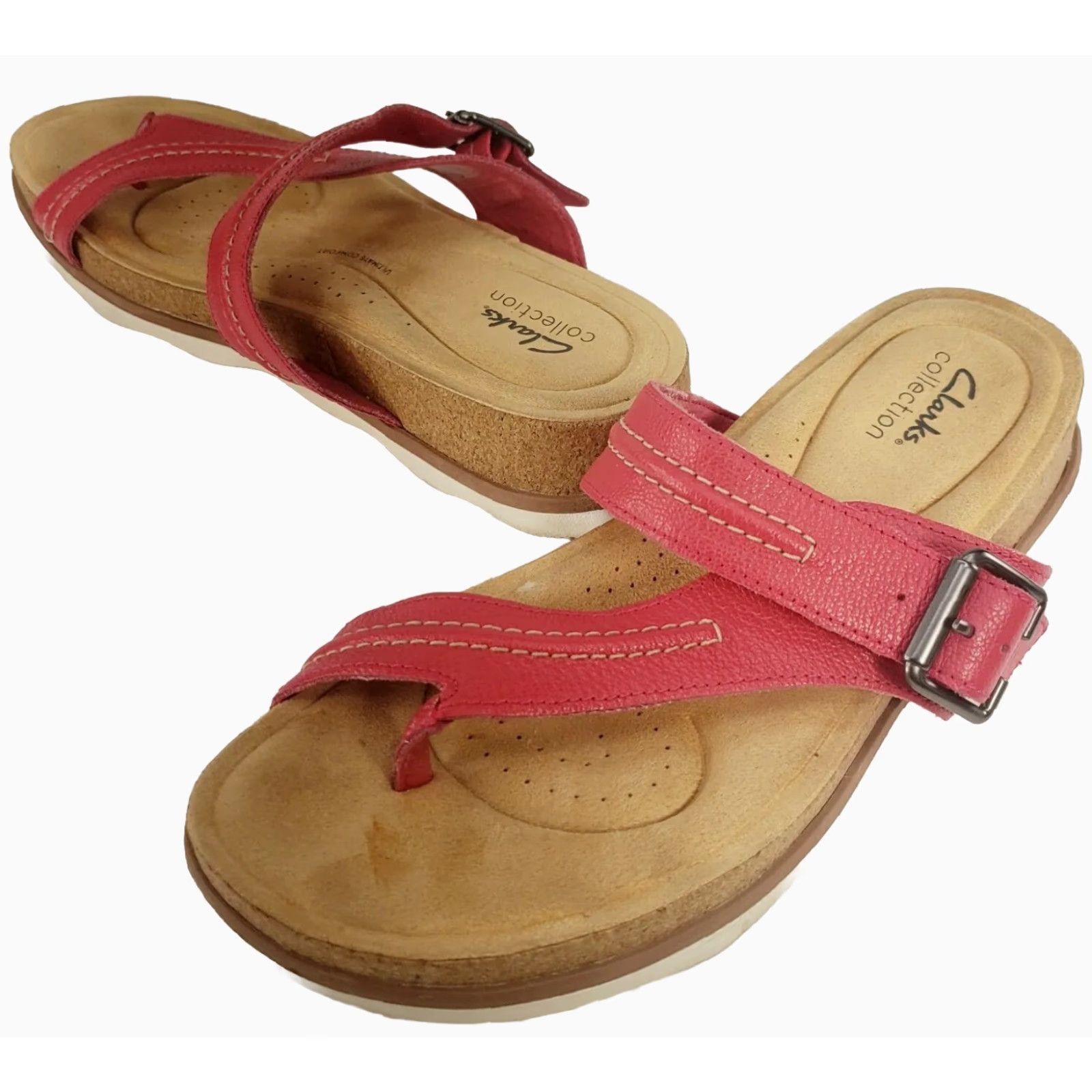 Clarks Clarks Collection Sandals Womens 10M Brynn Madi Thong Toe-Loop Red 26164863 Size US 10 / IT 40 - 2 Thumbnail
