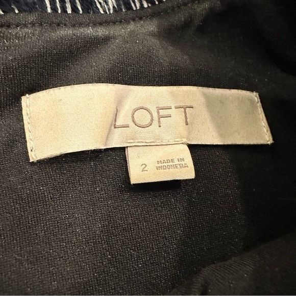 Loft LOFT Tweed Textured Blue Shift Dress with Front Pockets Size XS / US 0-2 / IT 36-38 - 6 Thumbnail