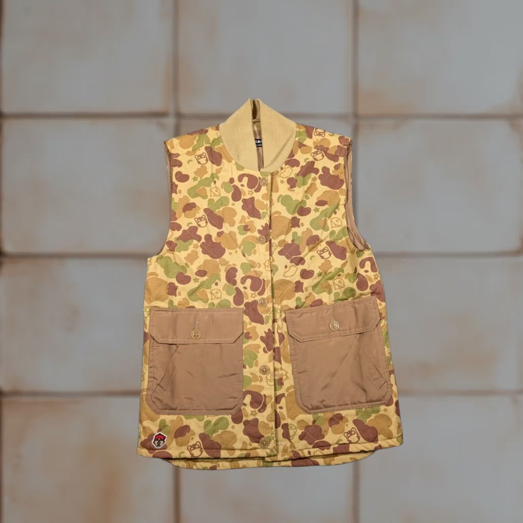 Vintage Trukfit Mens Vest Jacket Buttoned Lightweight Camouflage Mid-Length Athletic Band Collar Sports 100% Cotton S Small Size US S / EU 44-46 / 1 - 1 Thumbnail