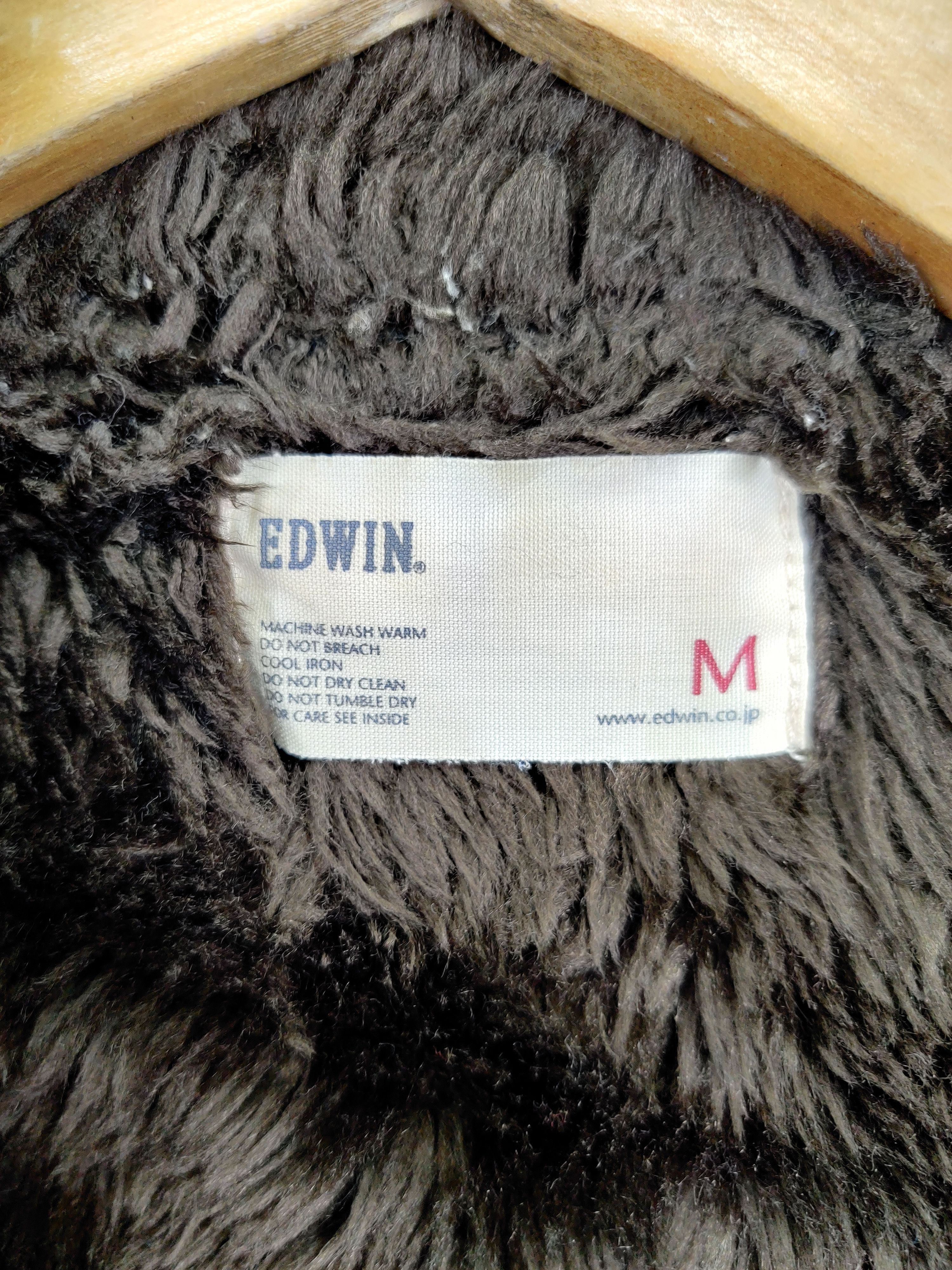 Edwin Vintage Edwin Shearling Denim Faux Fur Jacket Size US M / EU 48-50 / 2 - 17 Thumbnail
