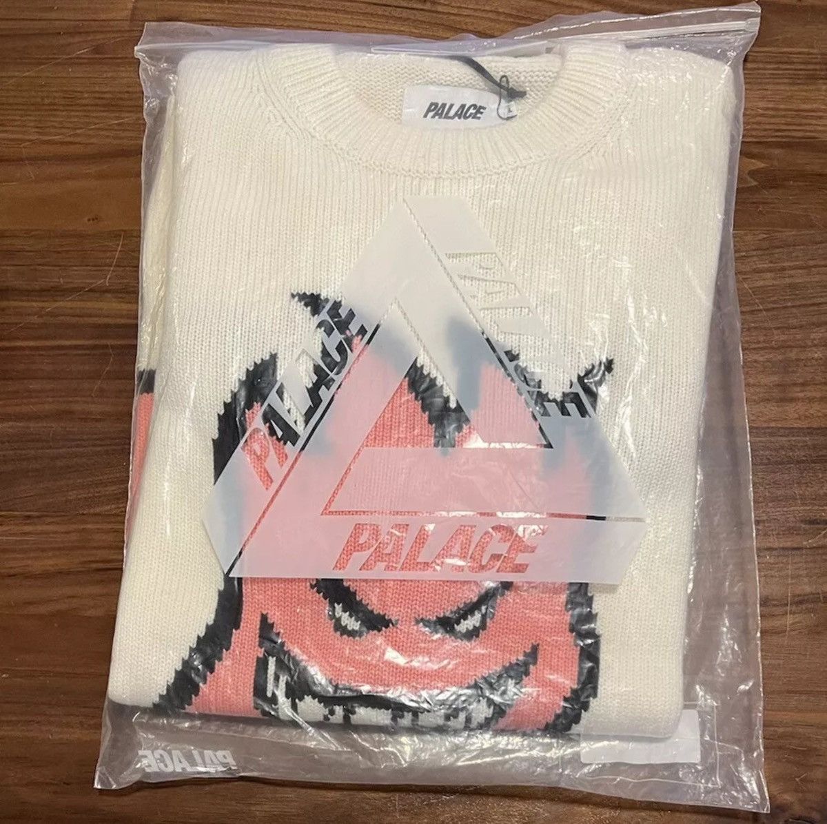 Palace Palace x Spitfire Wool Blend Knit Sweater in Cream Size XL Size US XL / EU 56 / 4 - 3 Thumbnail