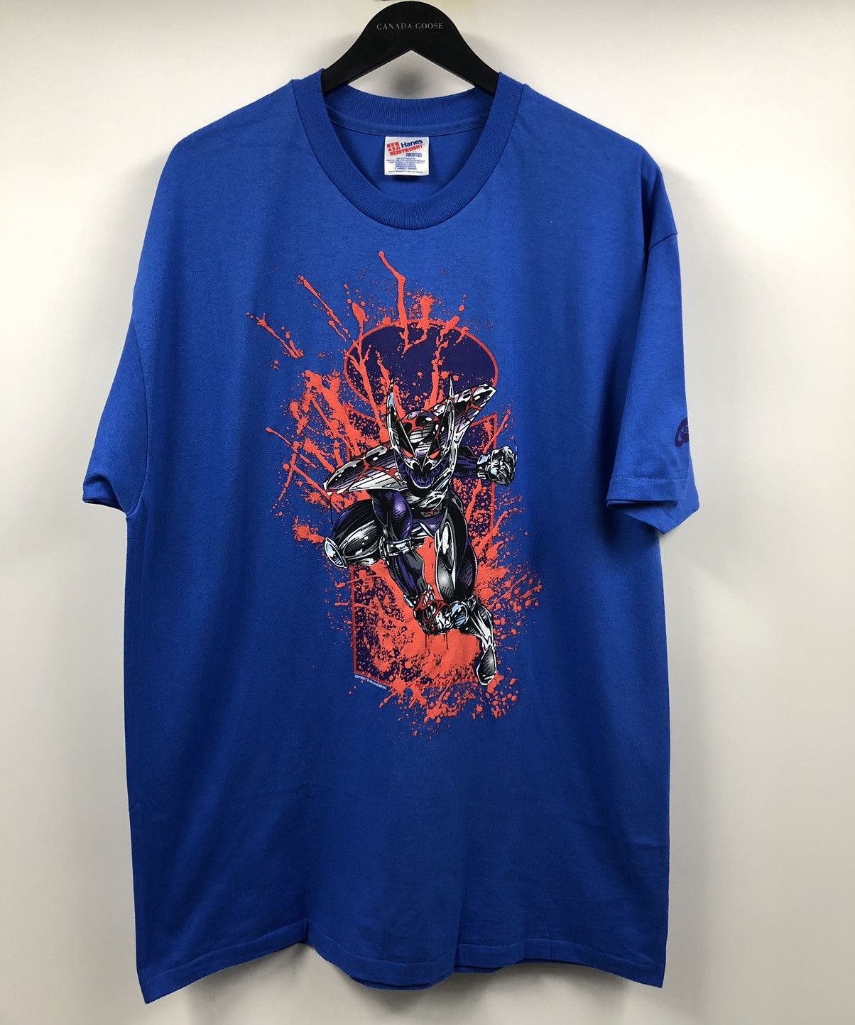 Hanes Shadowhawk Image Comic Character Blue Vintage 1993 T-Shirt Size US XL / EU 56 / 4 - 1 Thumbnail