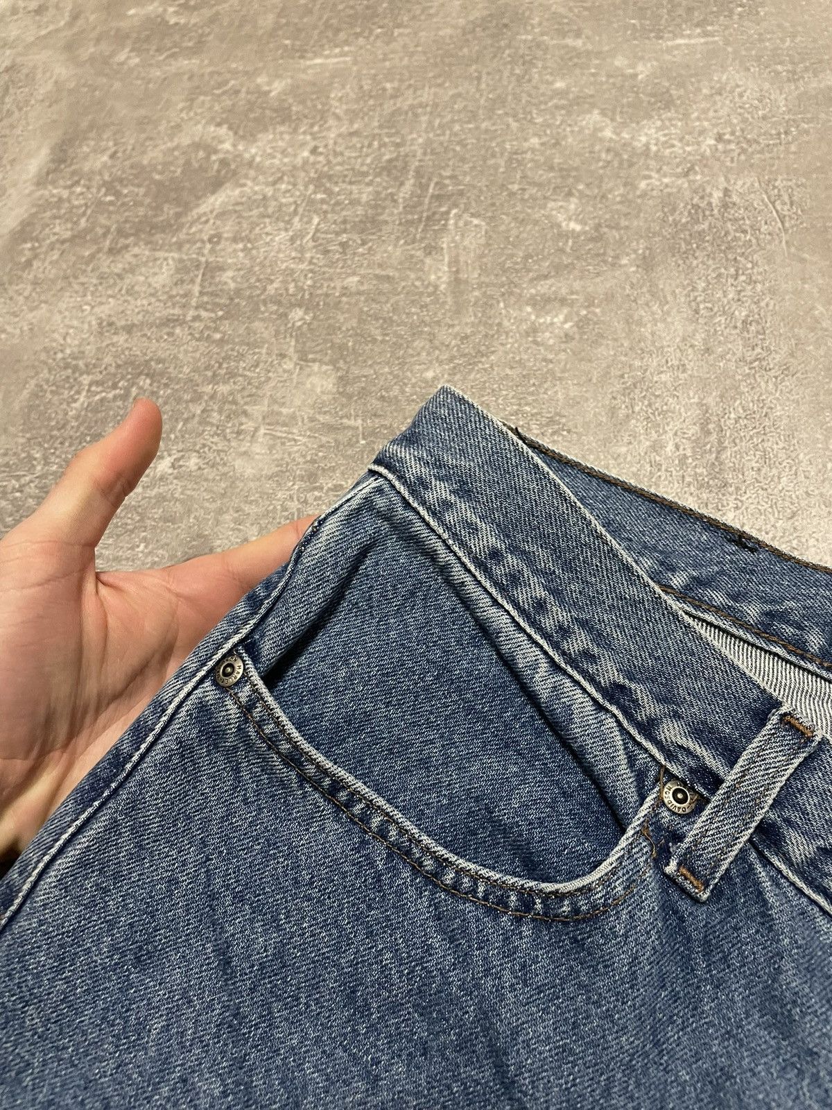 Harley Davidson × Vintage Vintage Harley Davidson Buggy Blue Denim Jeans Y2K 34/30 Size US 34 / EU 50 - 8 Thumbnail