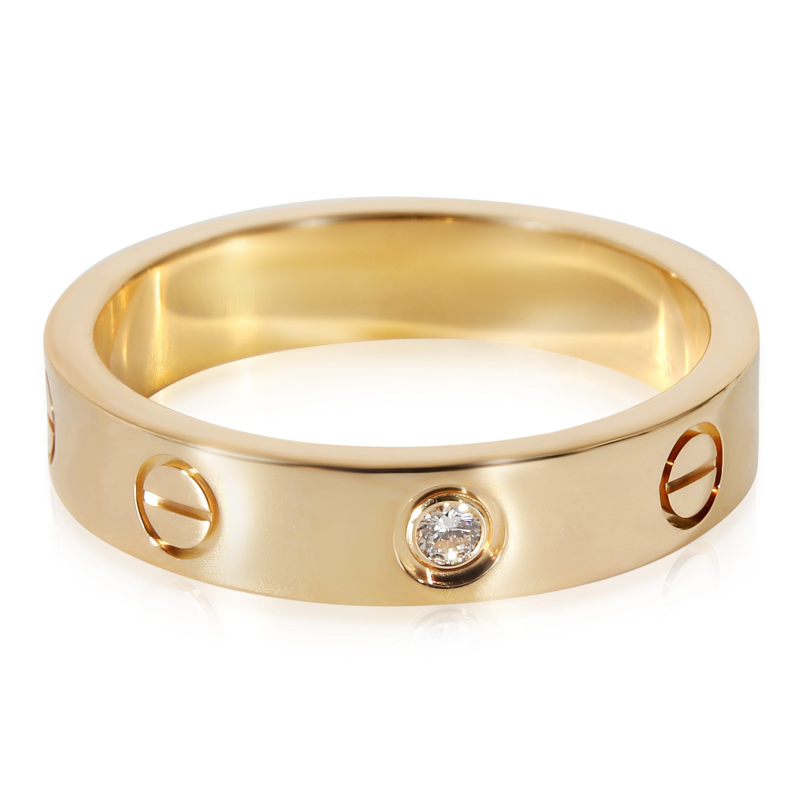 image of Cartier Love Diamond Ring In 18K Yellow Gold 0.02 Ctw, Women's
