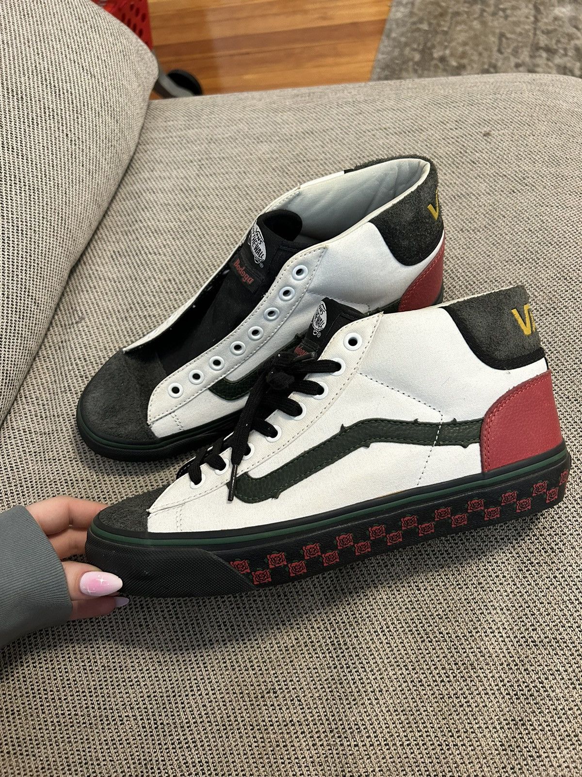 image of Bodega x Vans Mid Skool Sub Rosa Shoes in Black, Men's (Size 9)