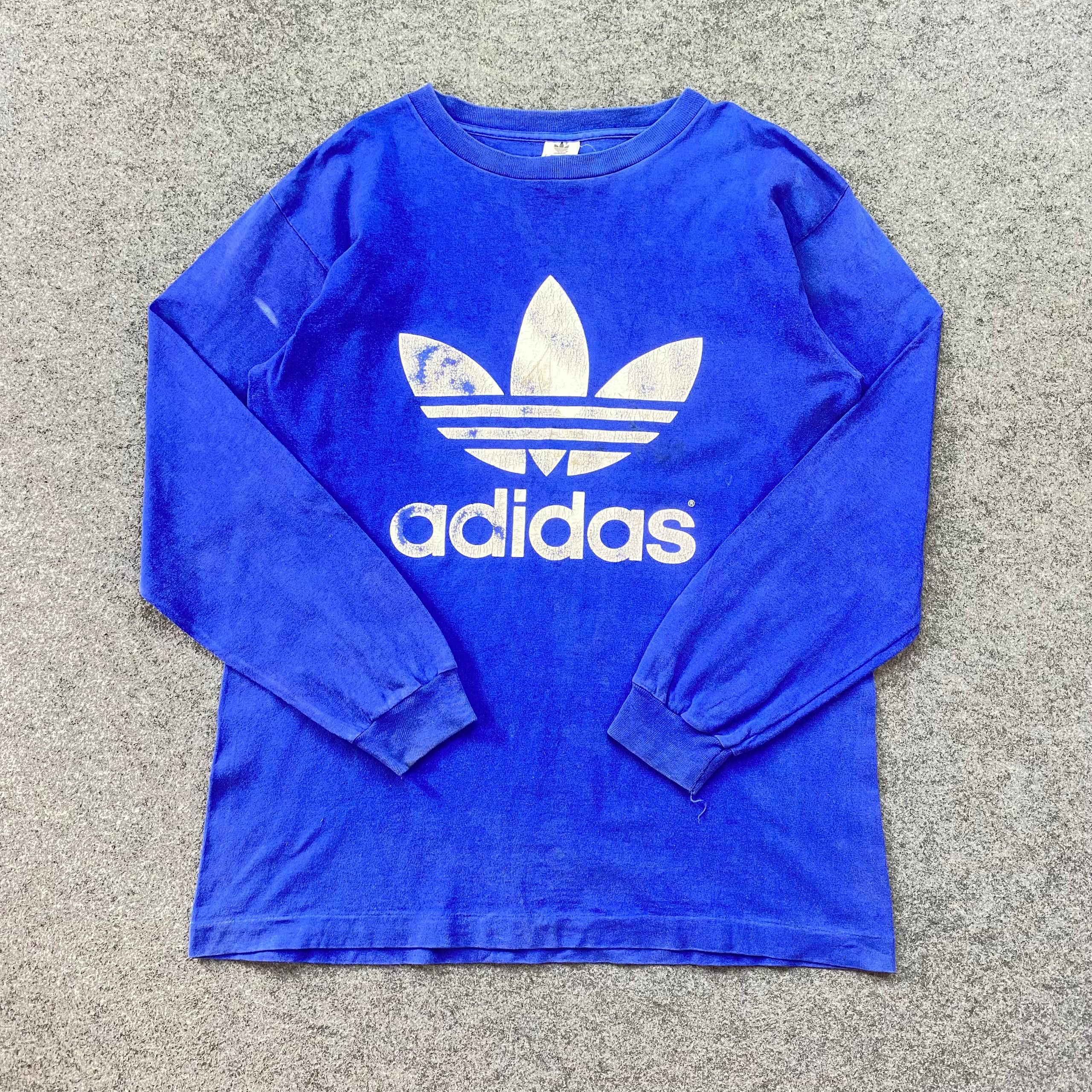 Adidas Vintage 90s Adidas Big Logo Long Sleeve Shirt Size US L / EU 52-54 / 3 - 1 Thumbnail