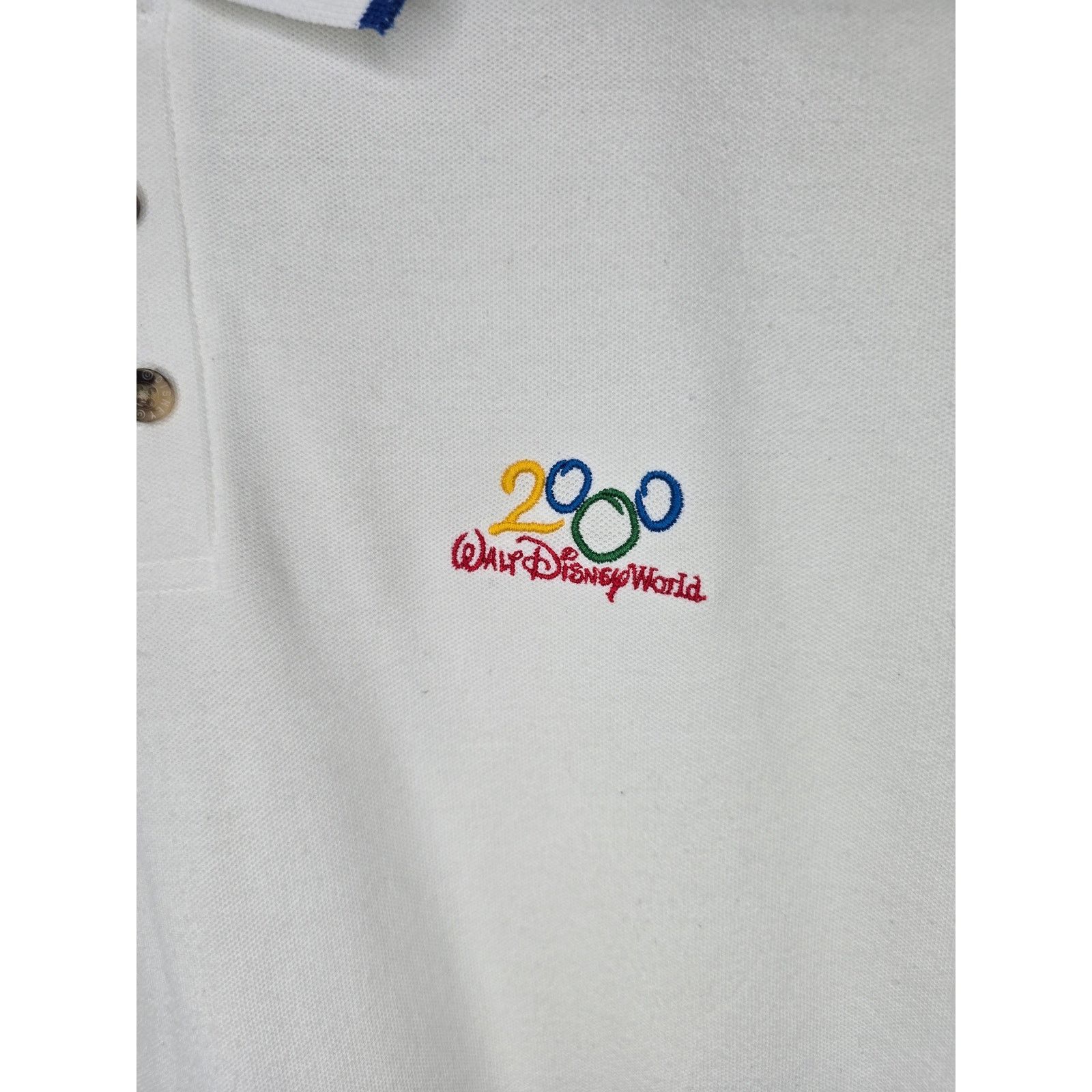 Disney × Vintage Vintage Walt Disney World Polo Y2K White S 2000s Collard Tee Size US S / EU 44-46 / 1 - 2 Thumbnail