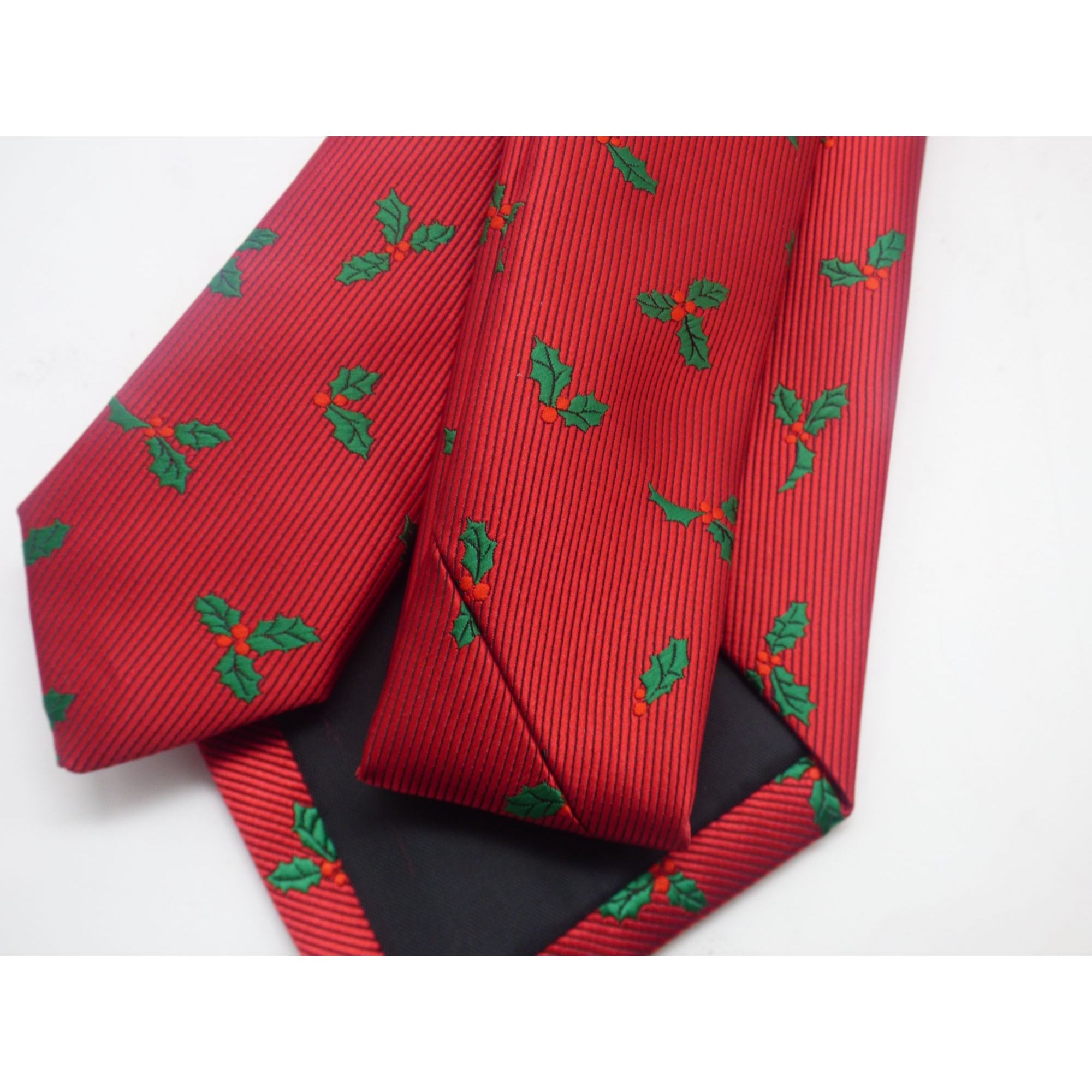 John Ashford JOHN ASHFORD Woven Holly Men's Holiday Tie, Red Size ONE SIZE - 7 Preview