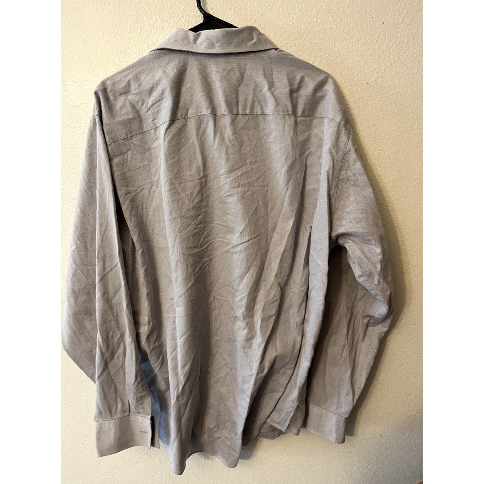 Geoffrey Beene Geoffrey Beene Mens Shirt 17.5 Gray Striped Cotton Polyester Button-Down Long Sleeve Casual Shirt Mens Size US XL / EU 56 / 4 - 3 Thumbnail