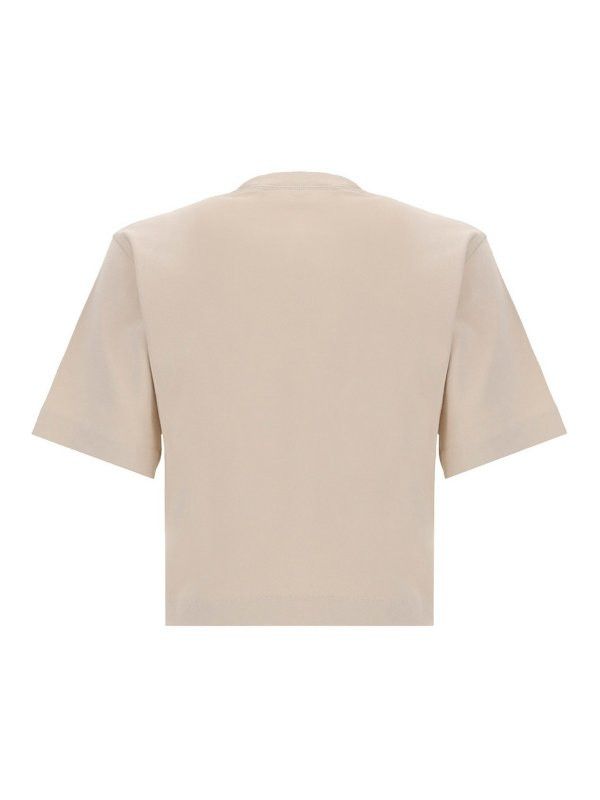 Off-White o1mle0425 Logo Patch Cropped T-Shirt in Neutrala Size XS / US 0-2 / IT 36-38 - 2 Thumbnail