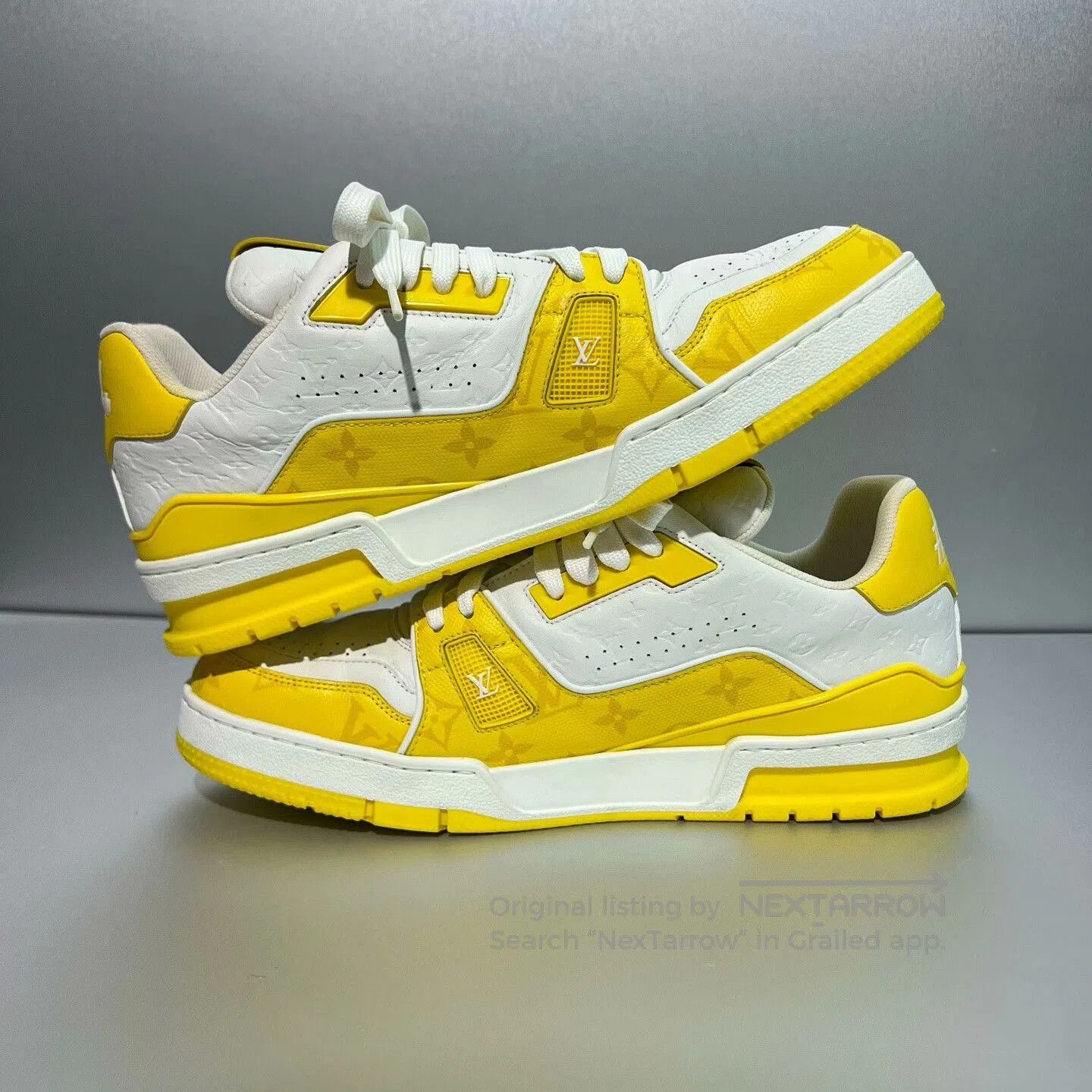 Louis Vuitton Louis Vuitton Trainer White Yellow Sneakers. Size US 8.5 / EU 41-42 - 4 Thumbnail