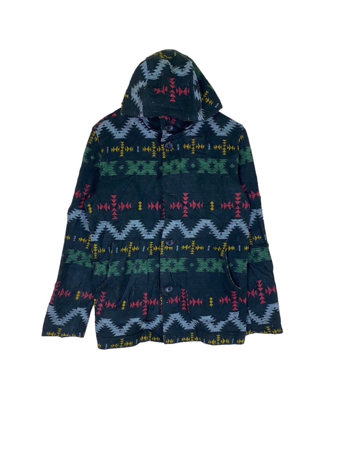 Other Japanese Brand Geometric Navajo Fleece Hoodie Size US L / EU 52-54 / 3 - 1 Thumbnail