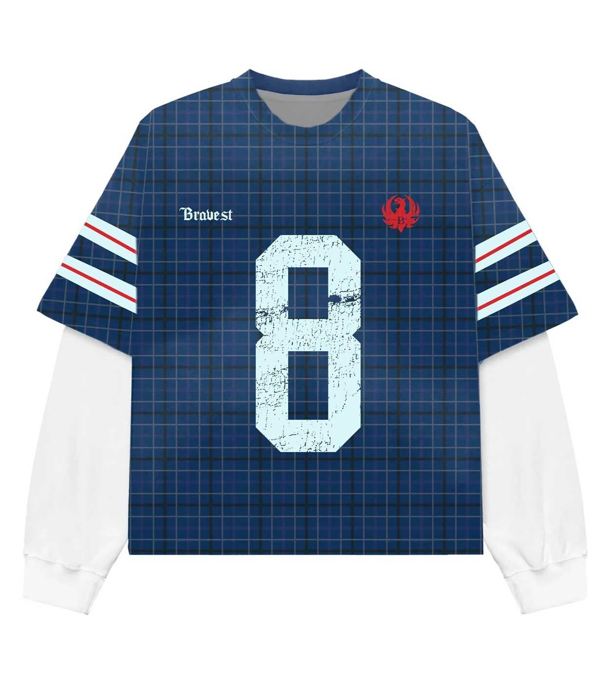 Bravest Studios Number 8 Blue Plaid Thermal Tee Size US M / EU 48-50 / 2 - 1 Preview