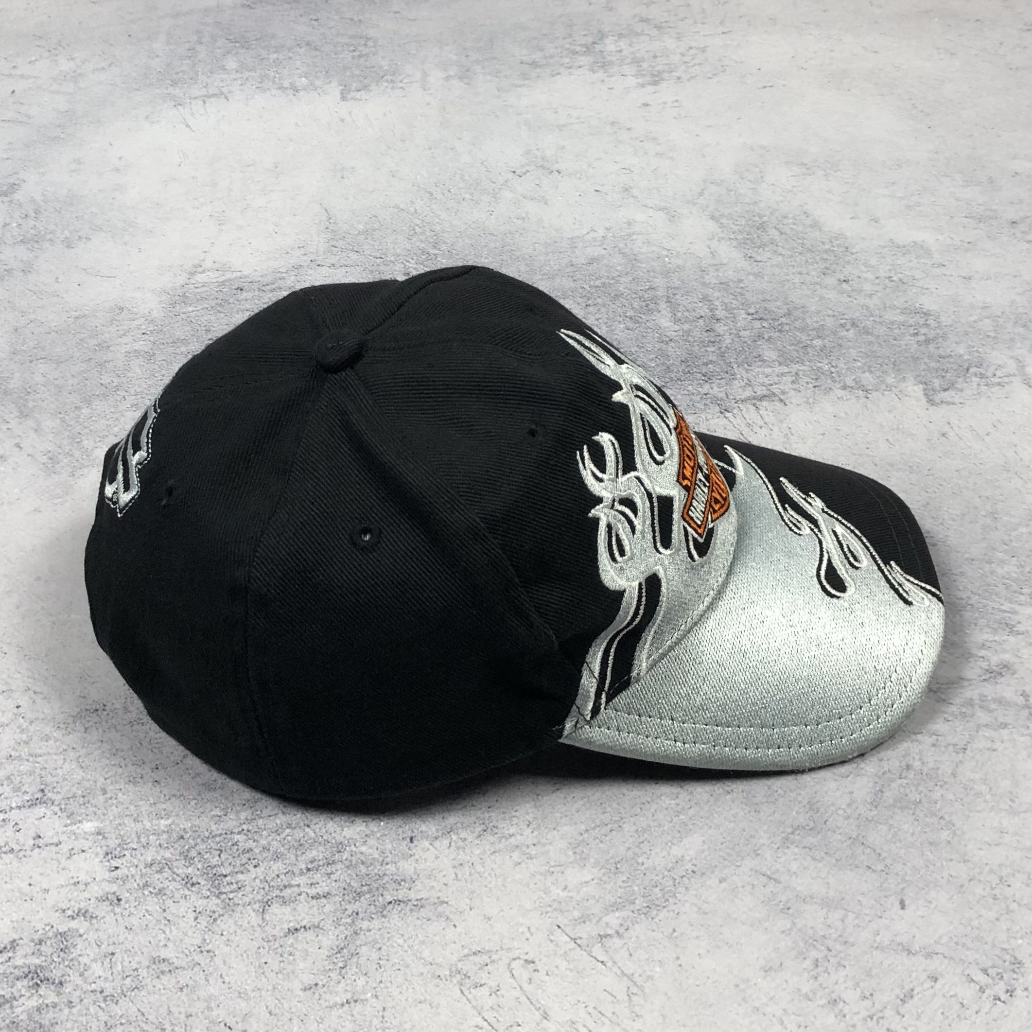 Harley Davidson Y2K Vintage Harley-Davidson Flame Fire Motorcycle Cap rare Size ONE SIZE - 5 Thumbnail
