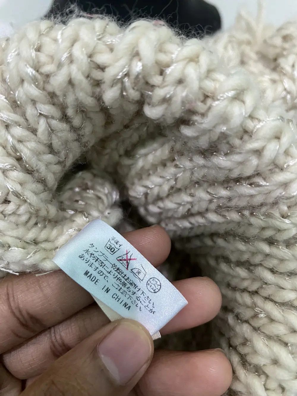 Melrose × Vintage Melrose Claire Knit Bobble Beanie Hat Size ONE SIZE - 6 Thumbnail