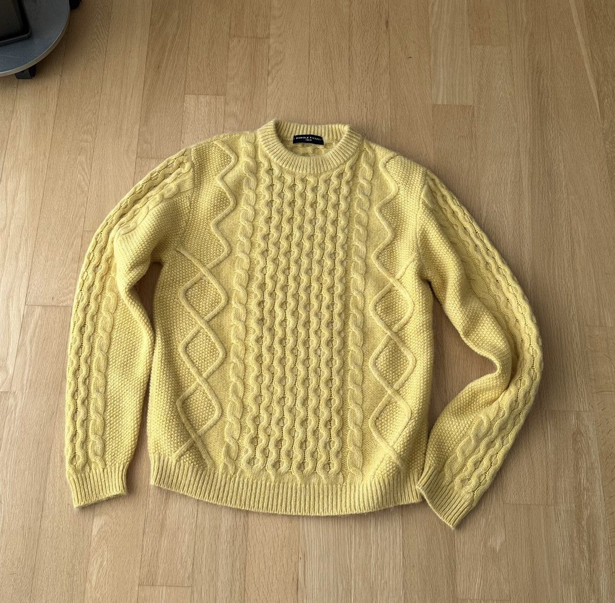 image of Daniele Fiesoli Cable Knit Eu50 in Yellow, Men's (Size Medium)