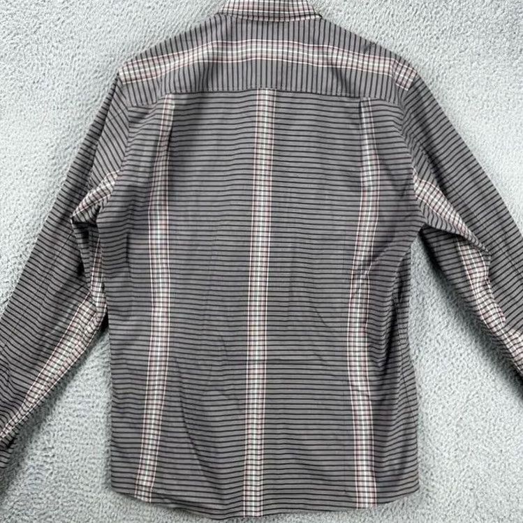 Hugo Boss HUGO BOSS Shirt Mens Large Grey Pinstripe Slim Fit Button Up Long Sleeve Size US L / EU 52-54 / 3 - 2 Thumbnail
