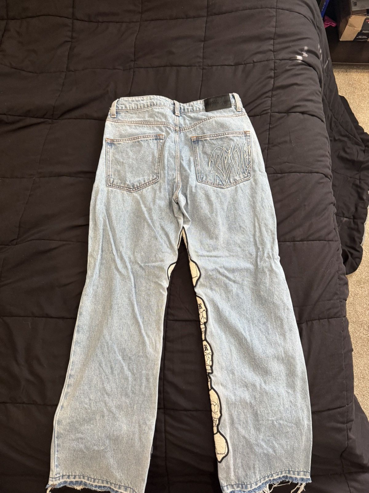 Revenge SKULL PATCH DENIM PANT INDIGO Size US 32 / EU 48 - 3 Thumbnail