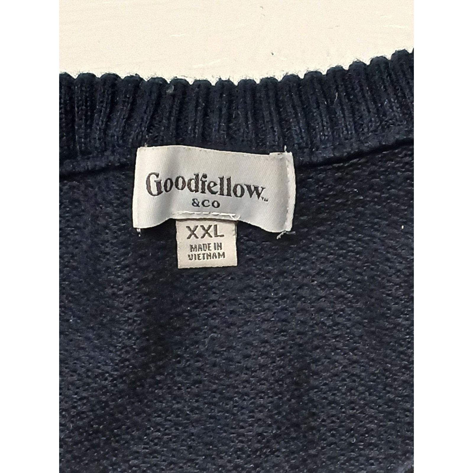 Other Goodfellow (2XL) 1/4 Zip Knitted Blue Pullover Sweatshirt Size US XXL / EU 58 / 5 - 5 Thumbnail