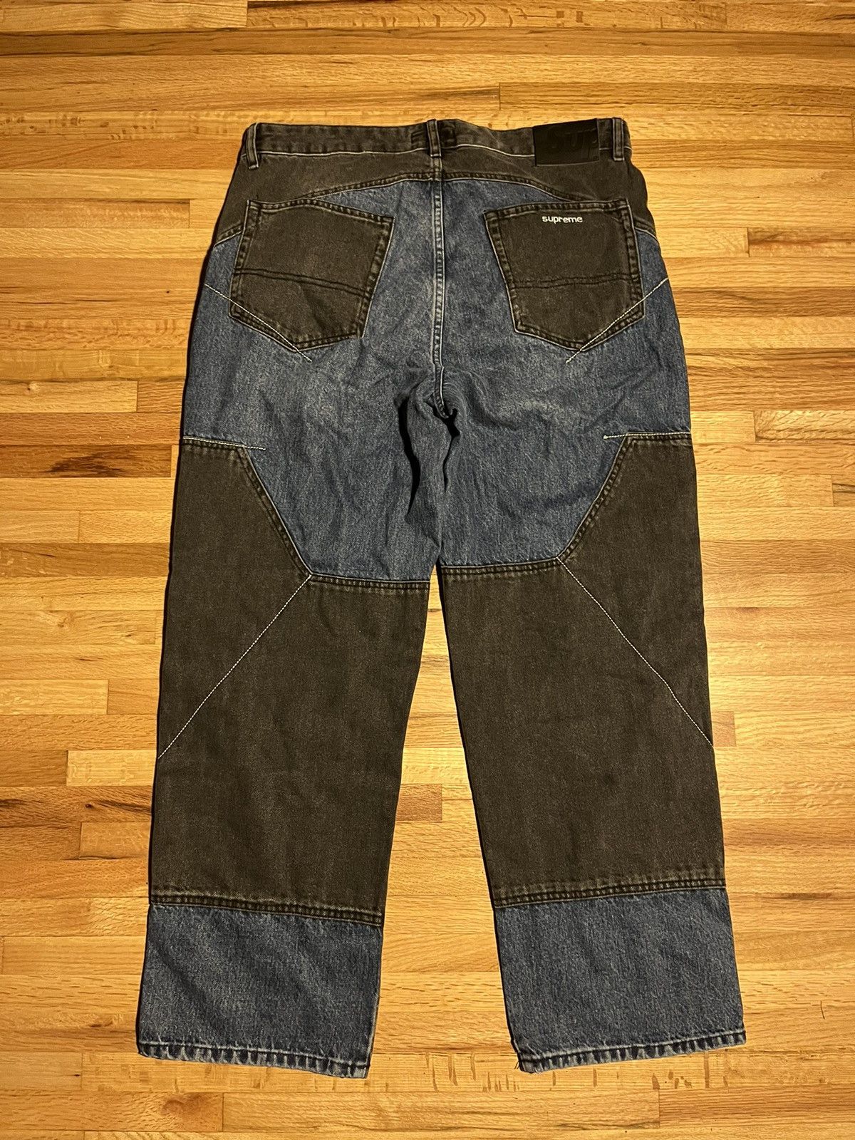 Supreme Two Tone Denim Jeans in Black & Blue Size US 34 / EU 50 - 3 Thumbnail