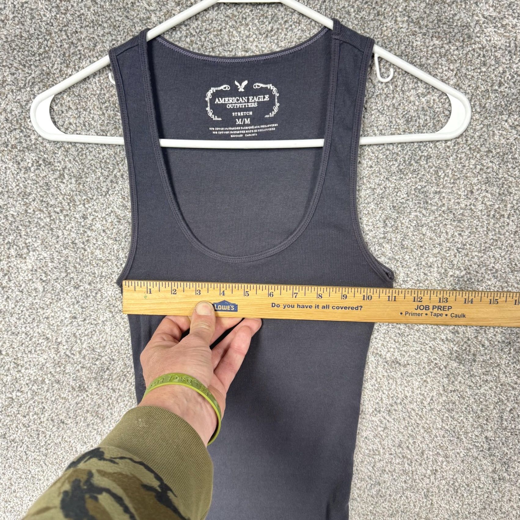 American Eagle Outfitters VINTAGE American Eagle Outfitters Tank Top M Gray Basic Sleeveless Cotton Spandex Scoop Neck Women Womens Size M / US 6-8 / IT 42-44 - 3 Thumbnail