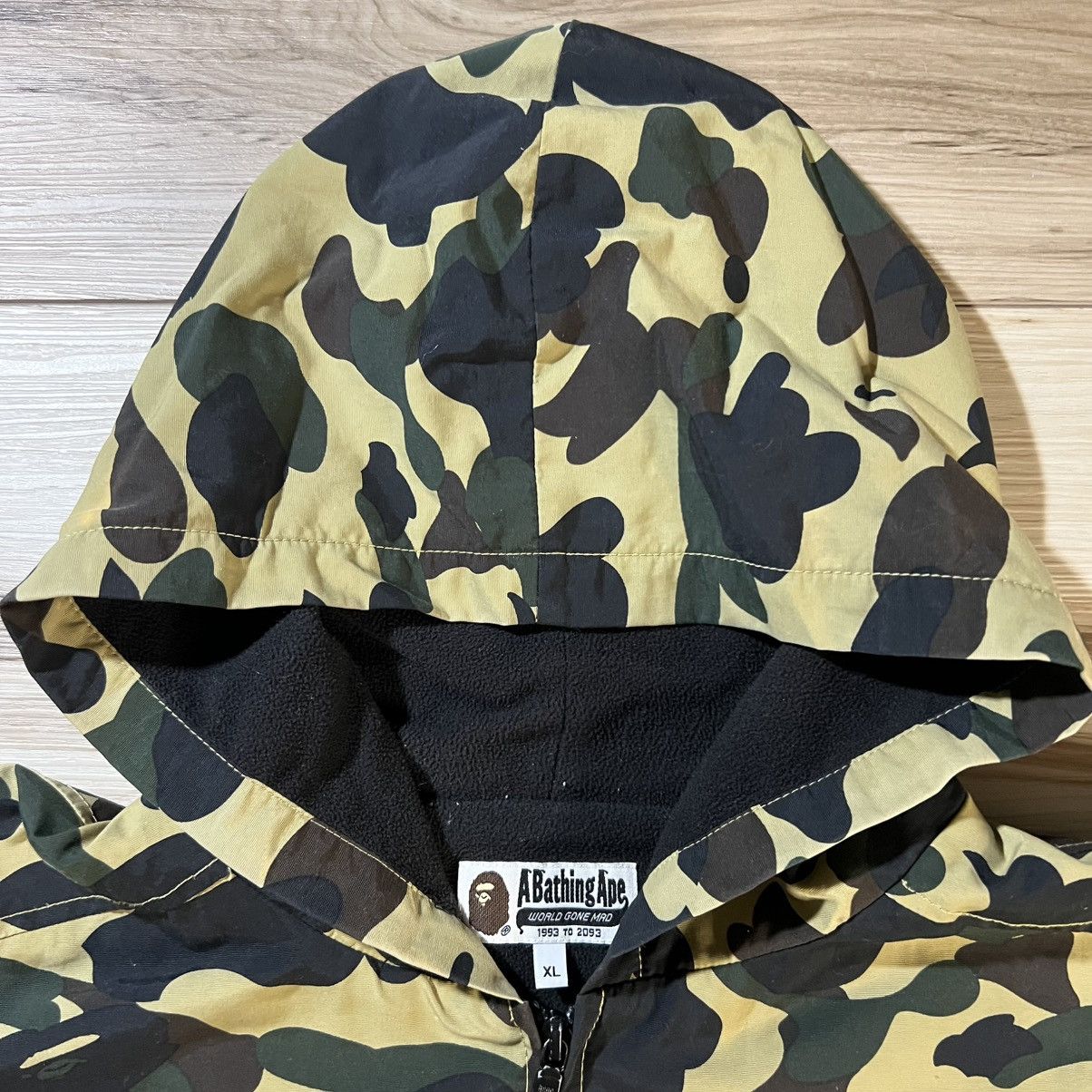 Bape BAPE Beige ABC Camo Fleece Lined Windbreaker Jacket Size US XL / EU 56 / 4 - 2 Thumbnail