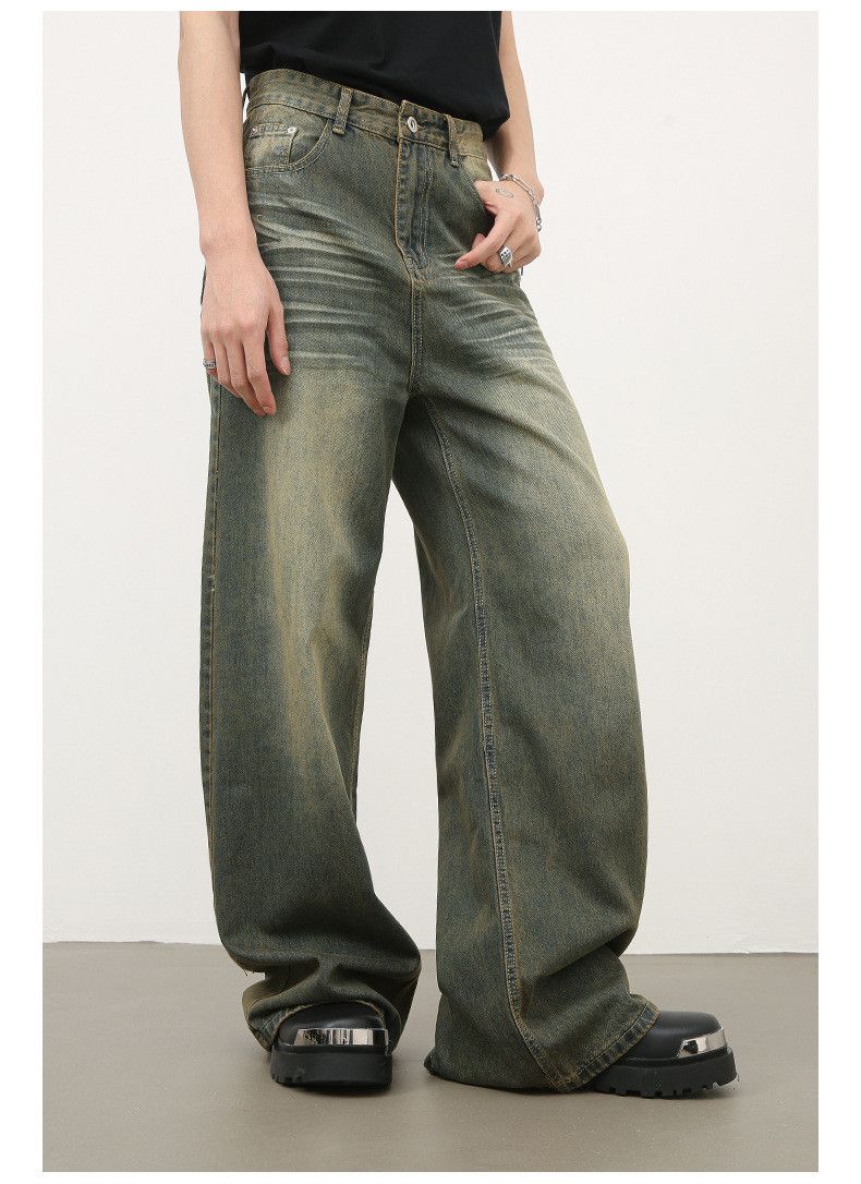 Japanese Brand × Jean Men's American retro blue washed whisker jeans Size US 33 - 2 Thumbnail