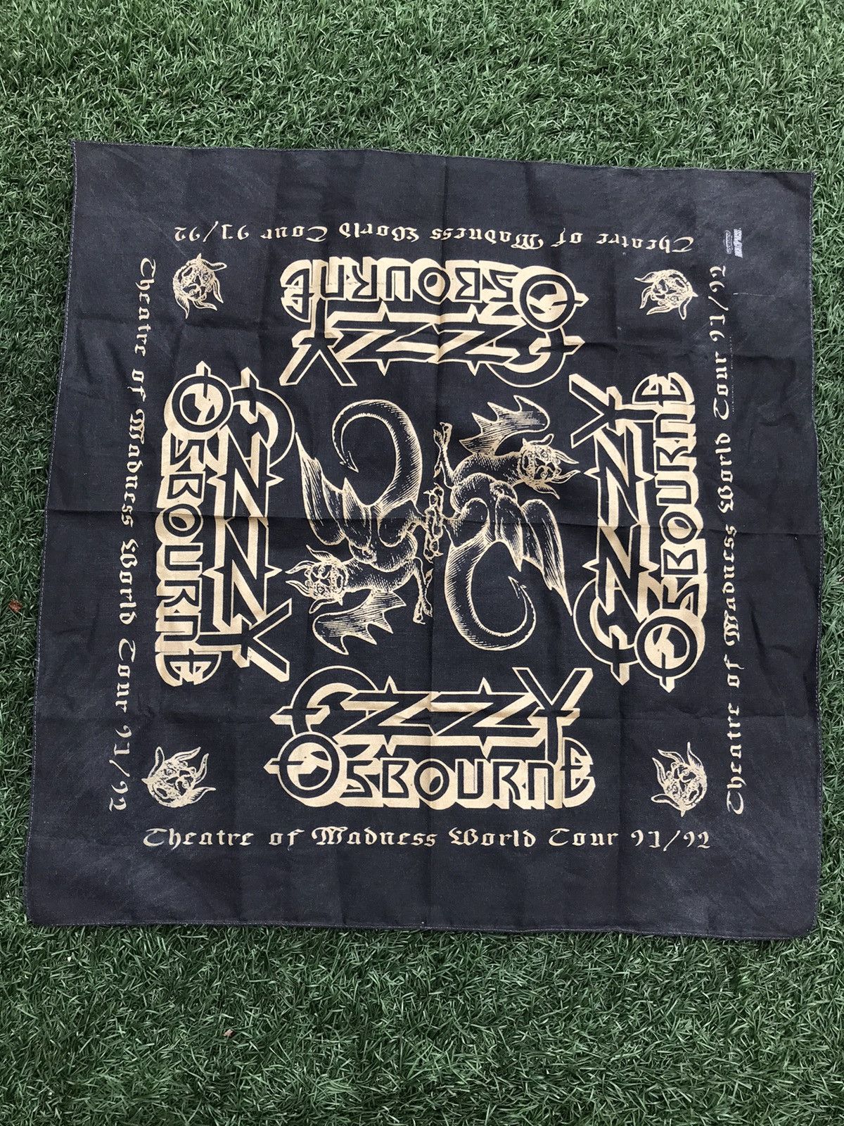 Ozzy Osbourne Vintage 90s Ozzy Osbourne Tour Bandana Scarf Shirt Size ONE SIZE - 9 Thumbnail