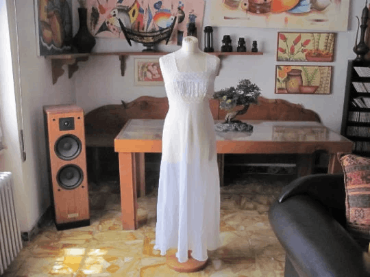 Vintage Splendida Camicia da Notte / Nightgown , Italy 1940s Size L / US 10 / IT 46 - 6 Thumbnail